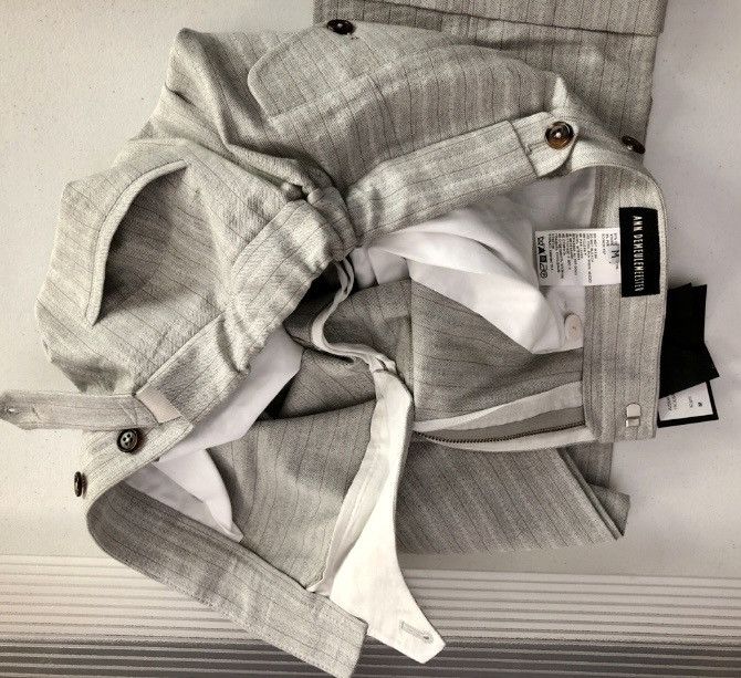 Ann Demeulemeester Ann Demeulemeester 🇵🇹 grey striped pants M NEW Size US 34 / EU 50 - 9 Thumbnail