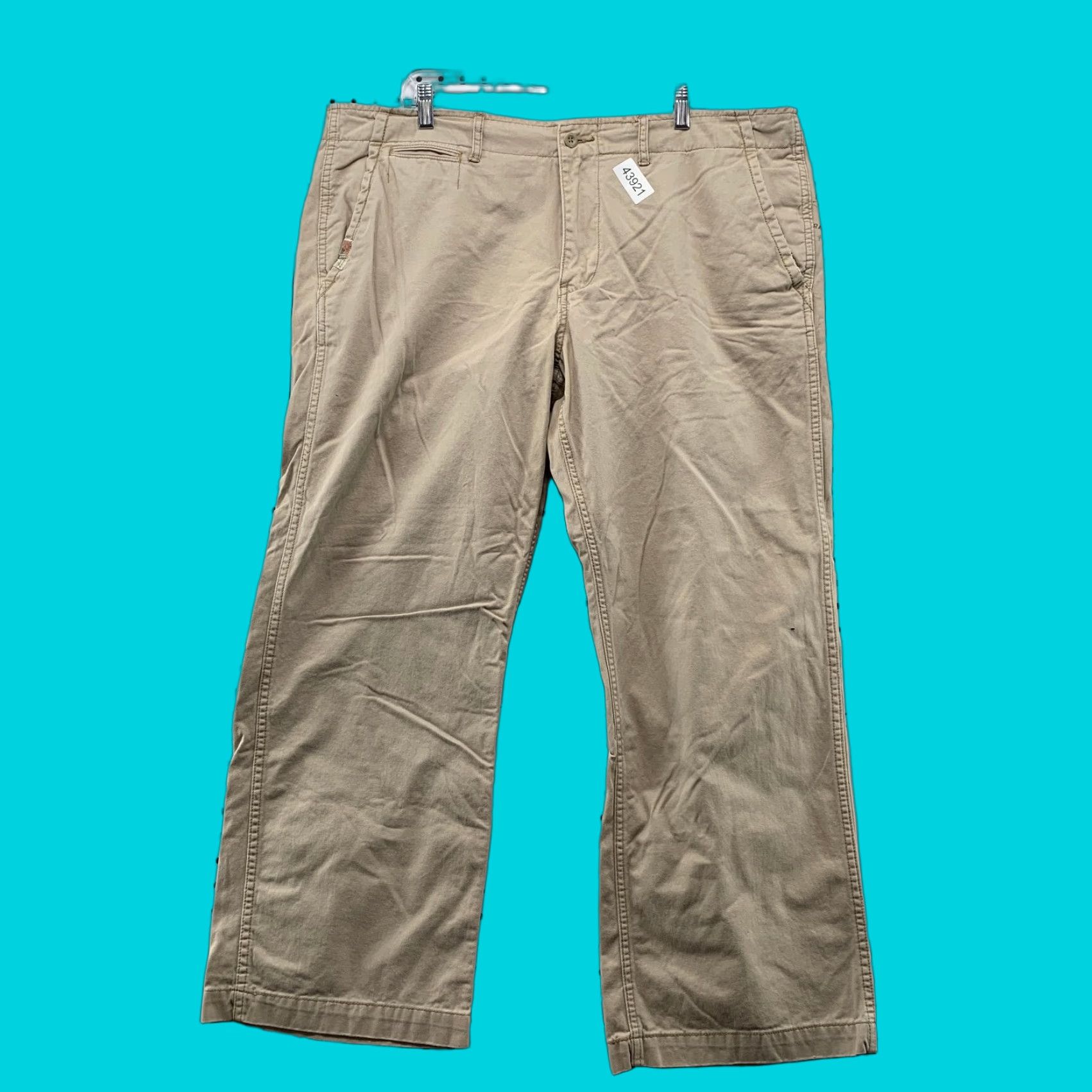 VINTAGE Denim & Supply Ralph Lauren Khaki Chino Pants Mens 40x32 Military Straight Leg Beige Cotton Jeans 40 Regular 5-Pocket Mens