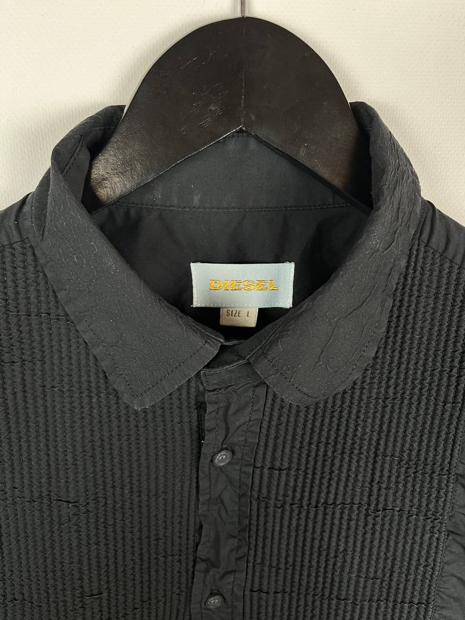 Diesel DIESEL Dress Shirt Pleated Front Bib Long Sleeve Slim Fit Size US L / EU 52-54 / 3 - 6 Thumbnail