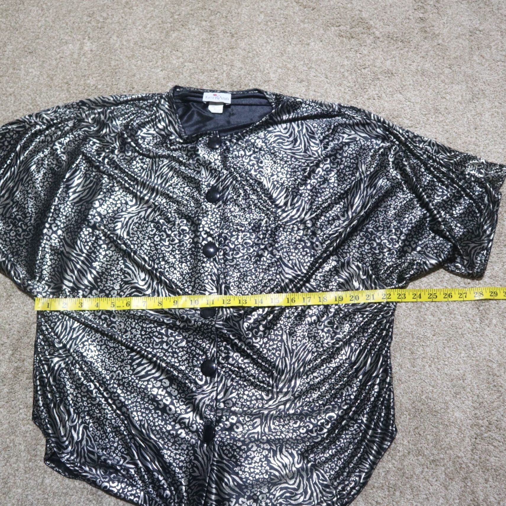 Vintage Keri Ann Shirt Women's L Black Button-Down Shirt Top Button-Up Casual Adult Regular Size L / US 10 / IT 46 - 5 Thumbnail