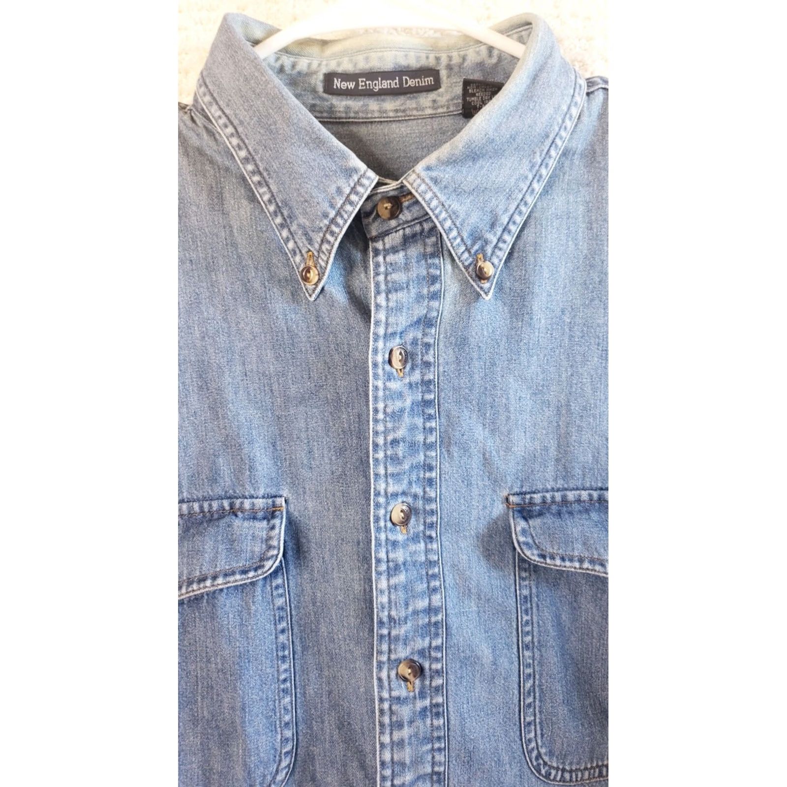 Gant GANT Button-Up Shirt Denim Blue Large Long Sleeve Mens Regular Fit Size US L / EU 52-54 / 3 - 5 Thumbnail