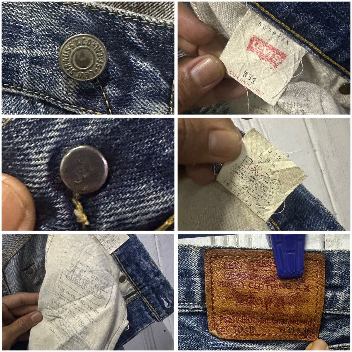 Levi's W30 L31 🔥90’s Vintage LEVI’S 503B Jeans Selvedge Distressed Size US 30 / EU 46 - 20 Thumbnail
