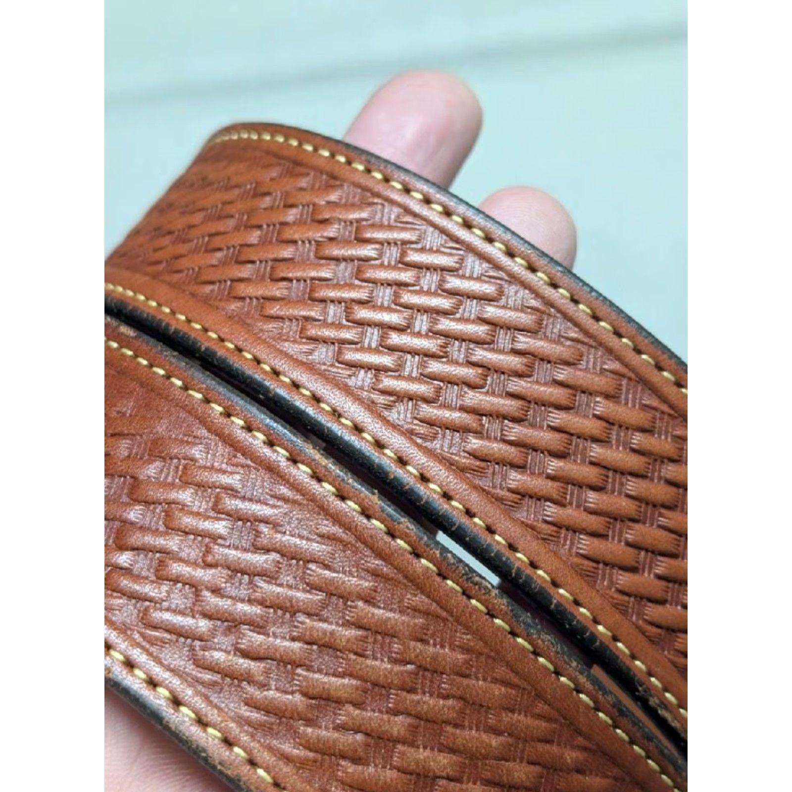 Vintage VINTAGE Amish Made Belts Western Belt Ranger Belt 48 Brown Tooled Leather USA Made Men Size 48/49 Belt Width 1-1/2" Cowboy Ranger Western Mens Size ONE SIZE - 6 Thumbnail