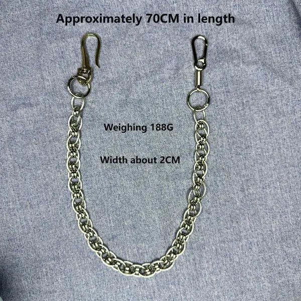 Jewelry Chunky Silver Chain Wallet Chain, Belt Chain, Pants Chain Size ONE SIZE - 3 Thumbnail