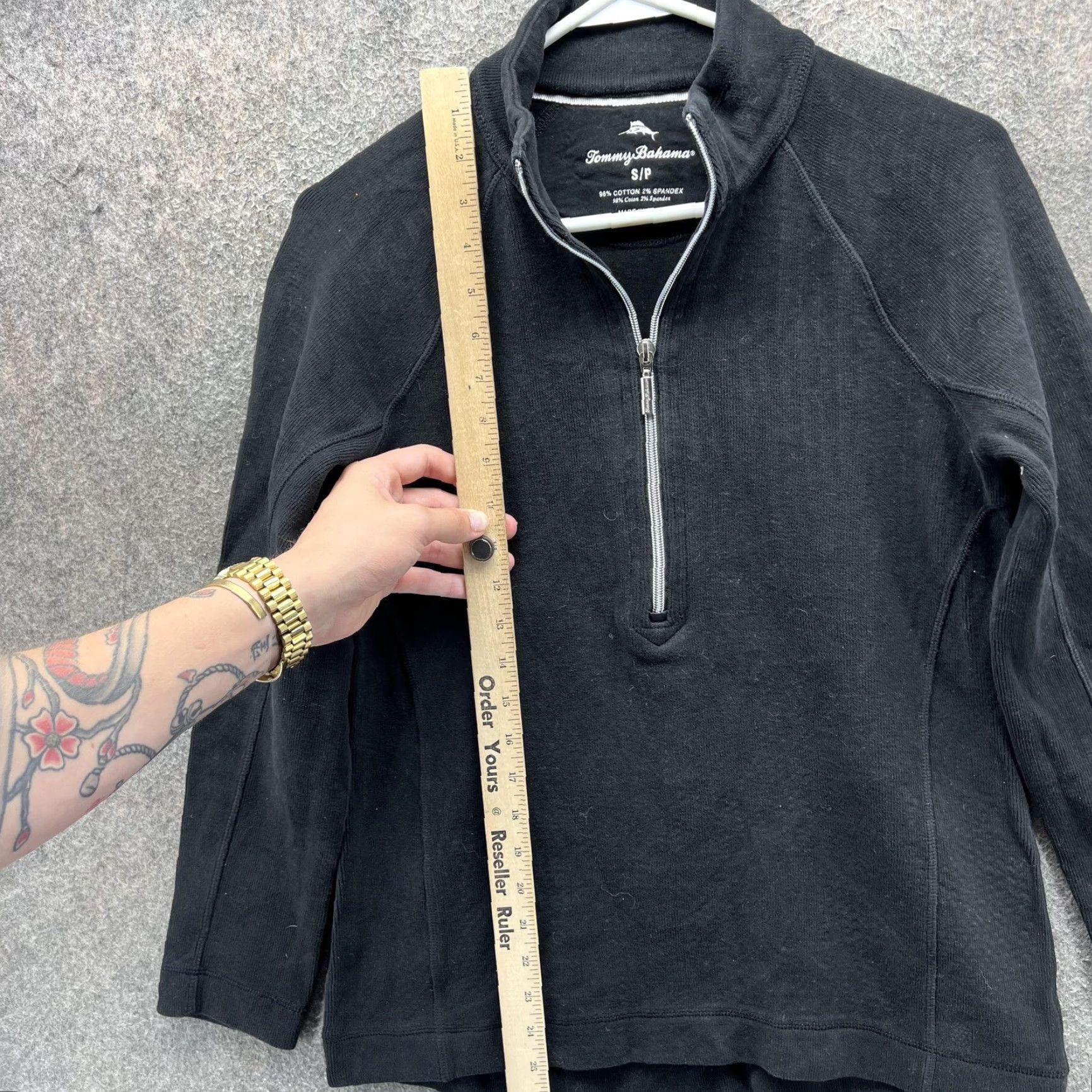 Tommy Bahama VINTAGE Tommy Bahama Sweater Womens Small Black Half Zip Pullover Cotton Blend Top Size S / US 4 / IT 40 - 7 Thumbnail
