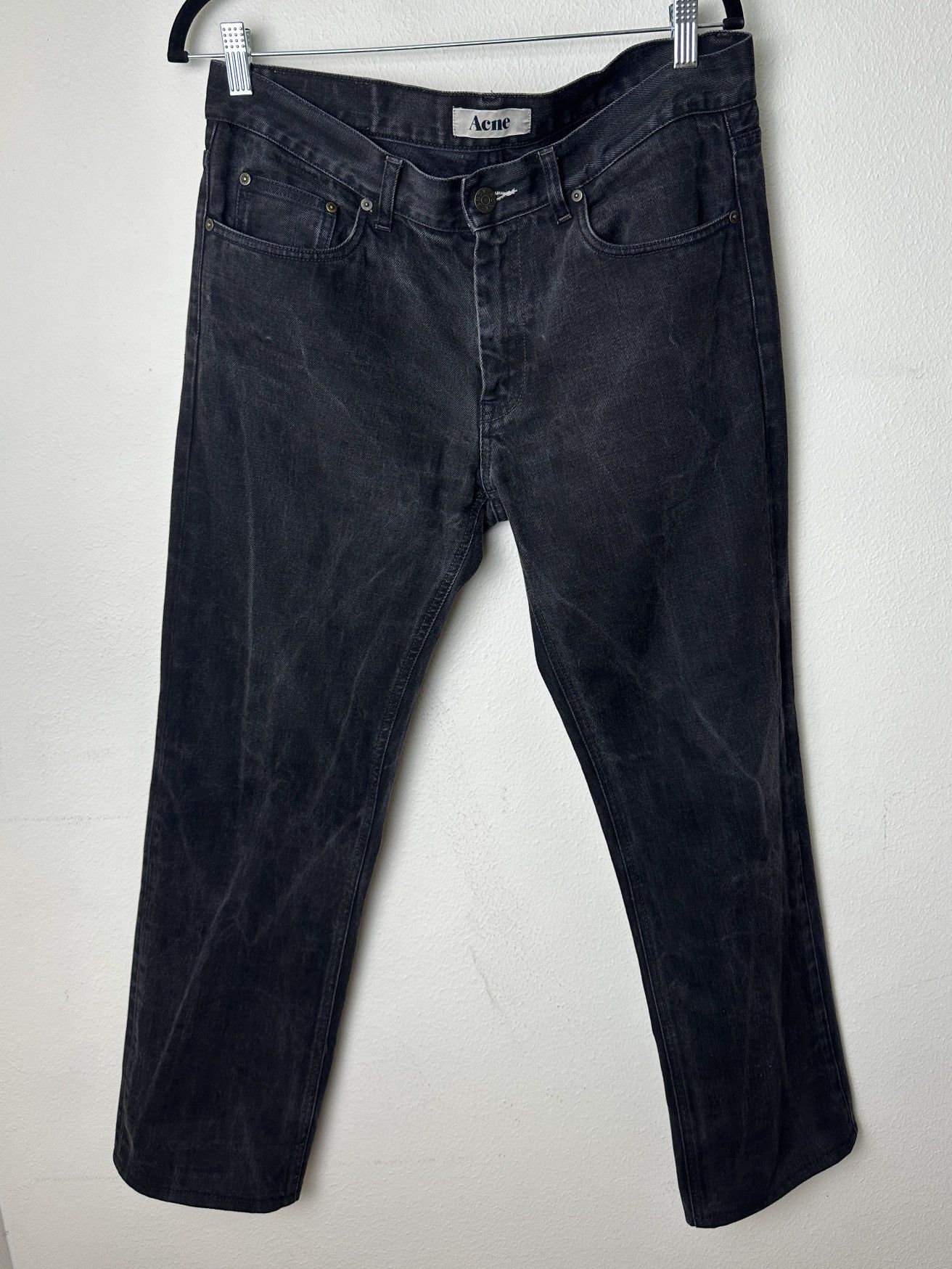 Acne Studios Black/Grey Washed Mic Raven Straight Jeans Size US 32 / EU 48 - 1 Thumbnail