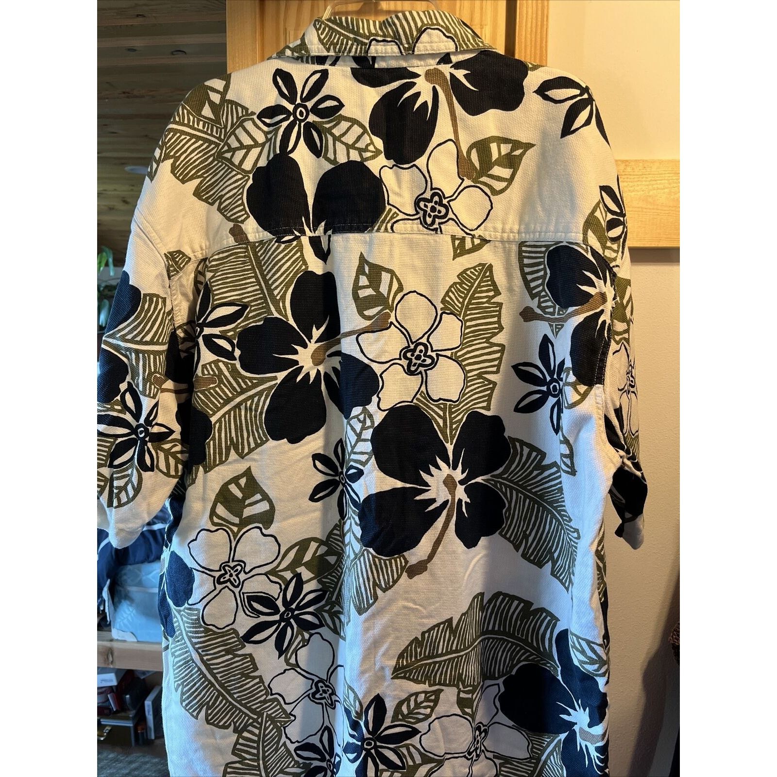 Bullhead Denim Co. Bullhead Vintage Men's XL White Black Cotton Hawaiian Shirt Size US XL / EU 56 / 4 - 9 Thumbnail