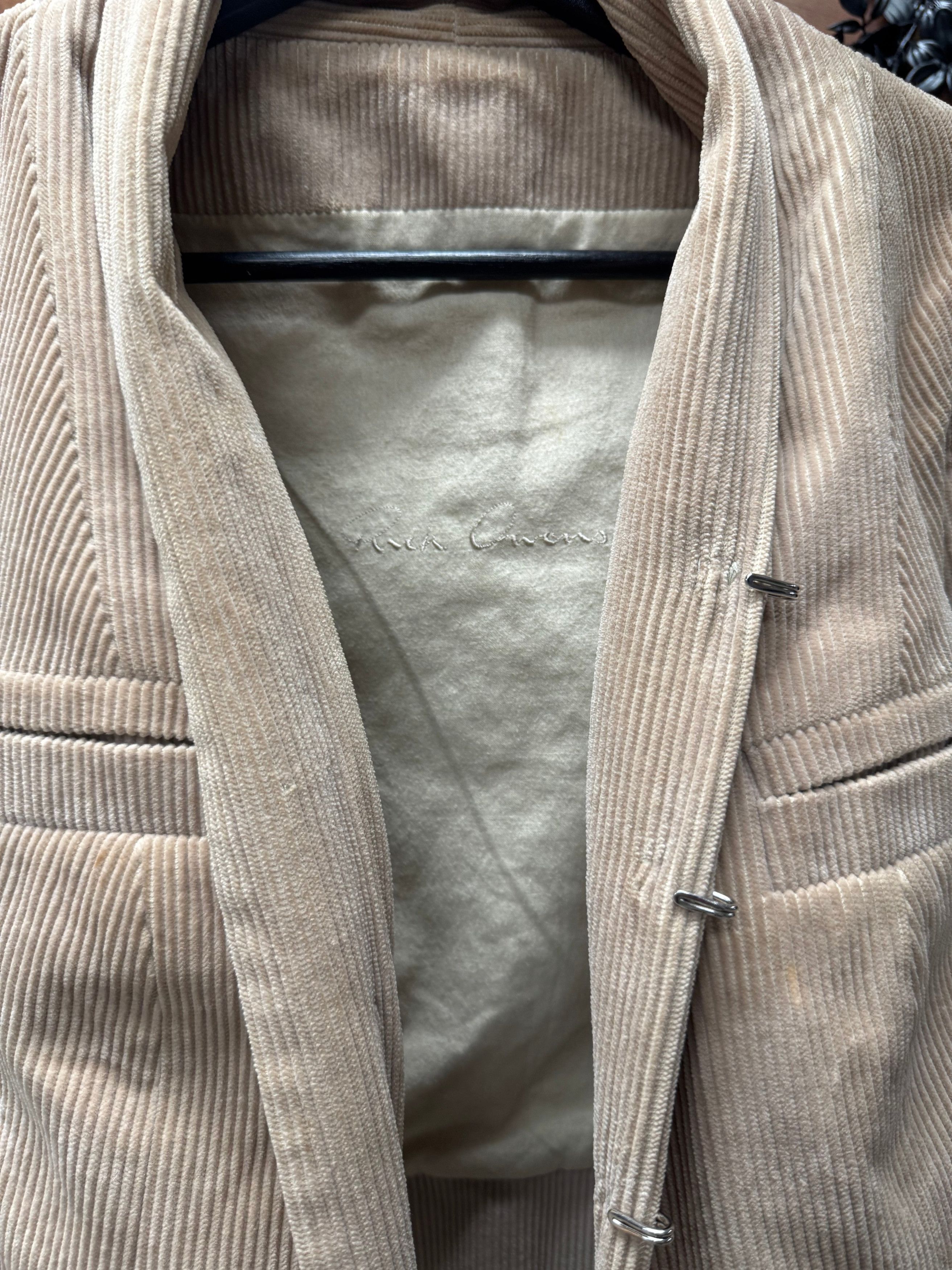 Rick Owens Rick Owens O&M Era ‘Hook n Eye Closure’ Corduroy Jacket Size US XS / EU 42 / 0 - 5 Thumbnail