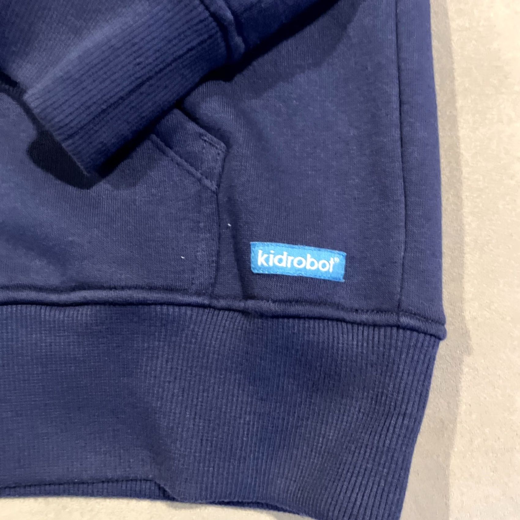 Logo 7 VINTAGE Kidrobot Hoodie Full Zip Up Inverted Logo Men's Large Blue Graphic Print Hooded Pockets Size US L / EU 52-54 / 3 - 2 Thumbnail