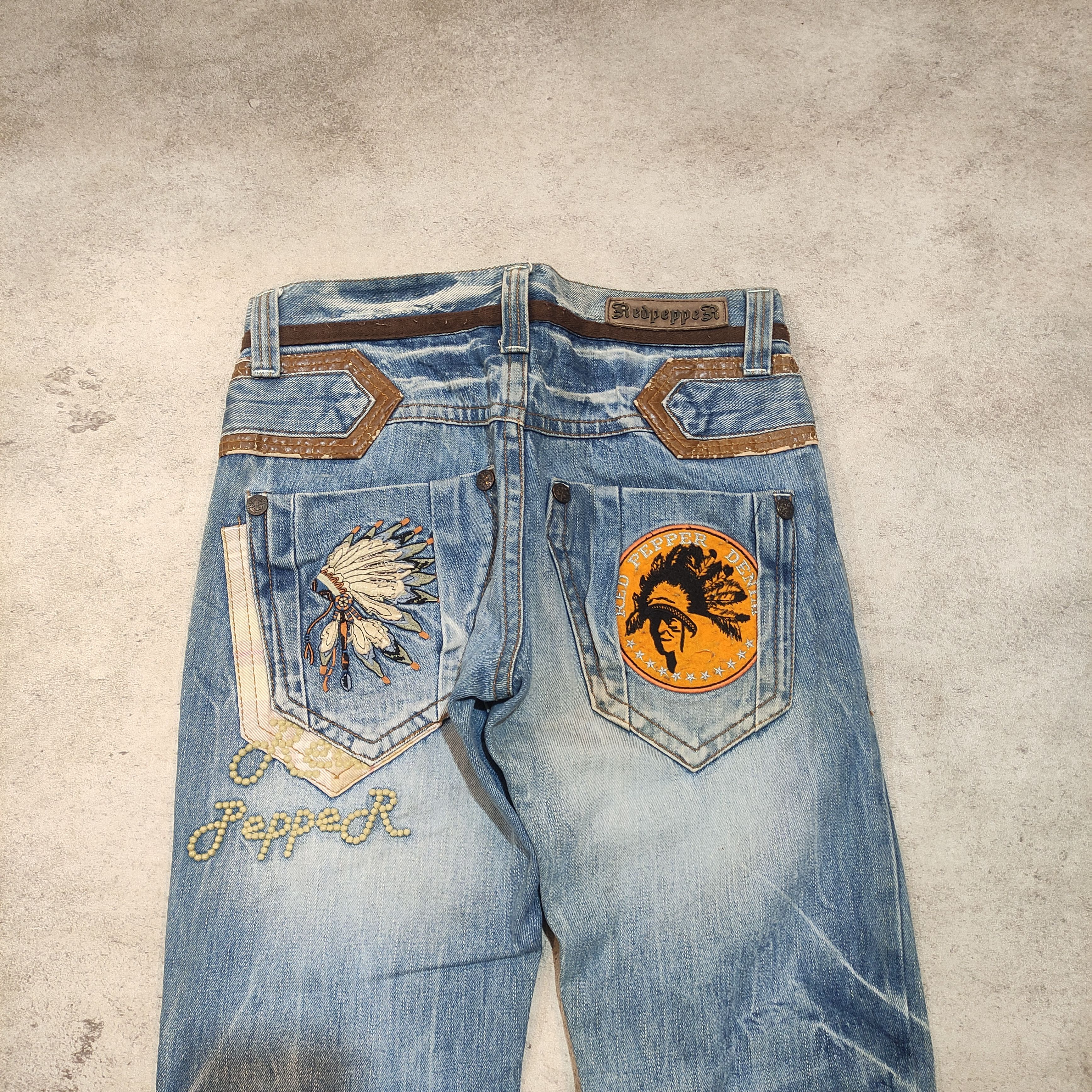 Tornado Mart RARE!! Red Pepper Archive Denim 2000s Vkei Y2k Size US 29 - 7 Thumbnail