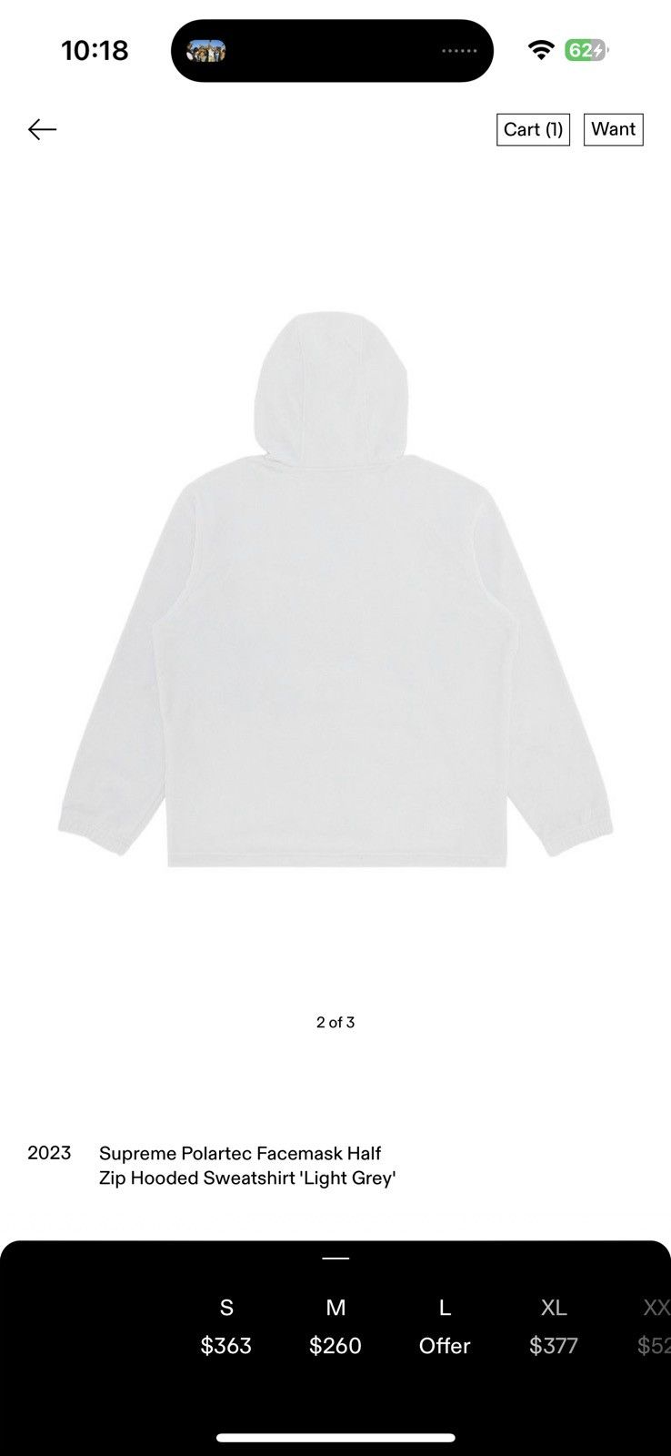 Supreme Supreme Polartec Facemask Half Zip Hooded Sweatshirt Size US S / EU 44-46 / 1 - 2 Thumbnail