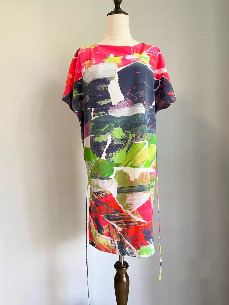 Issey Miyake issey miyake size:2 Printed dress 2506-Nextarrow Size XXS / US 00 / IT 34 - 1 Thumbnail