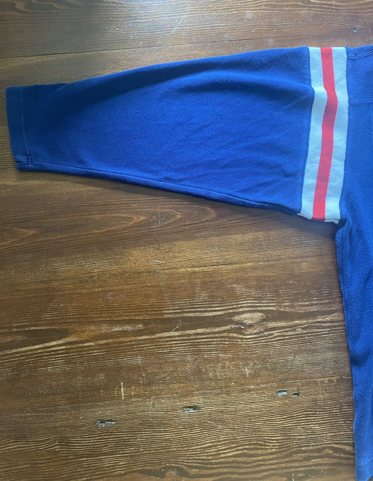 NHL Vintage 90’s New York Rangers Blue Line Ribbed Sweatshirt Size US XL / EU 56 / 4 - 11 Thumbnail