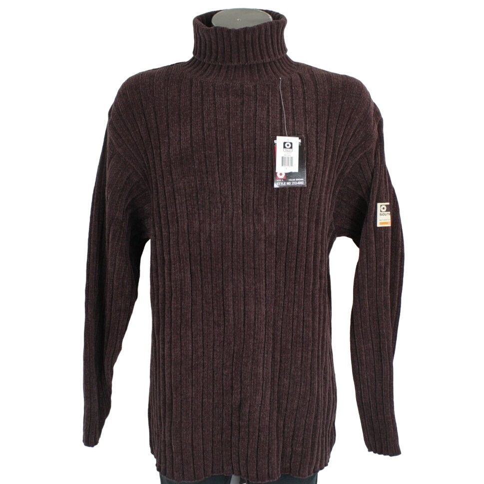 Southpole × Vintage NWT Vintage Southpole Brown Ribbed Turtleneck Knit Sweater Size US L / EU 52-54 / 3 - 1 Thumbnail
