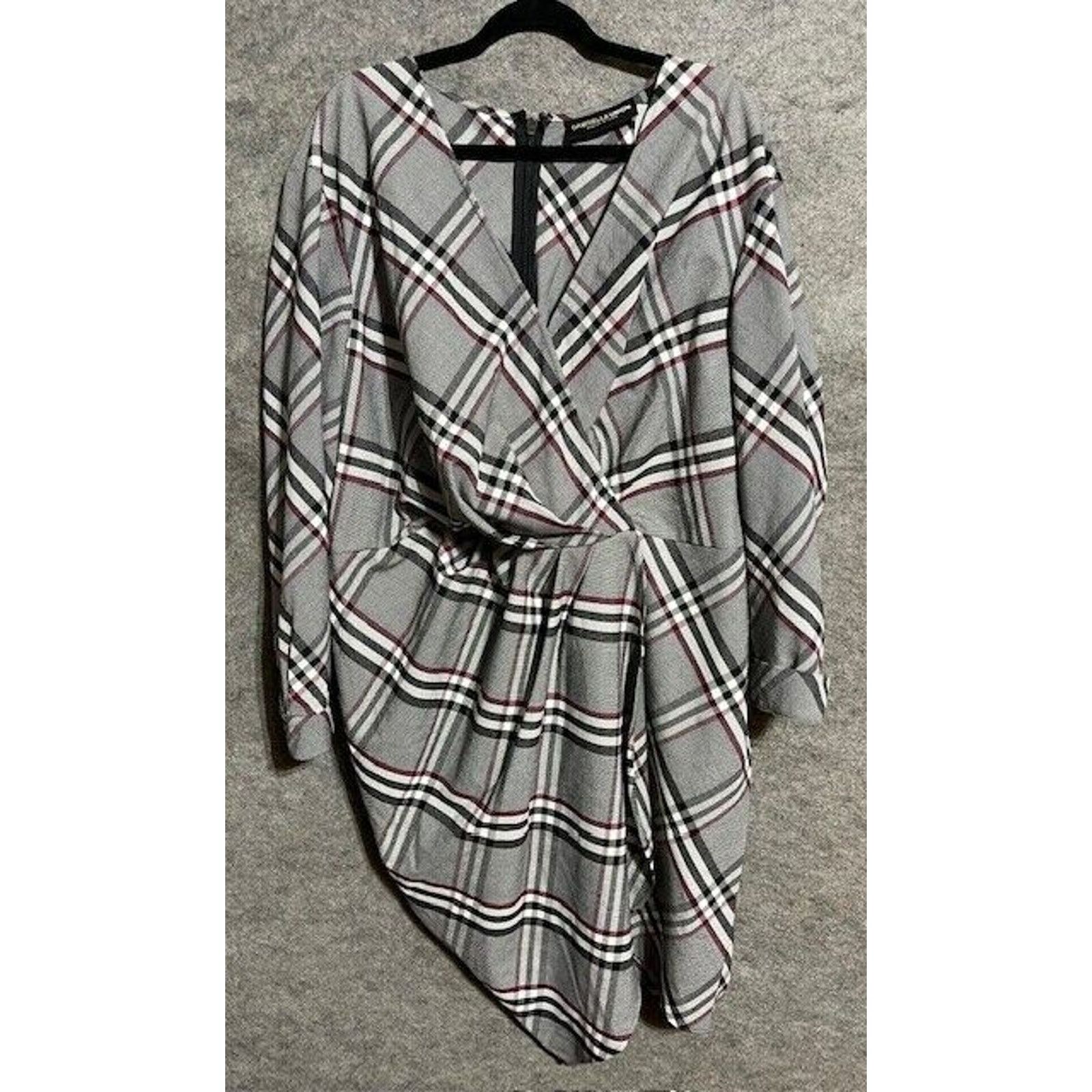 Other Gabrielle Union Wrap Dress Size 3 Plus Houndstooth Plaid Size 3XL / US 20-22 - 1 Thumbnail