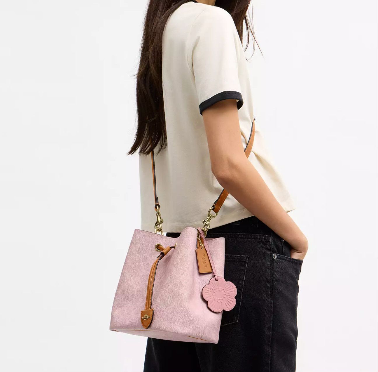 Coach Rowan Bucket Bag In Signature Canvas With Charms CEA23 Size ONE SIZE - 14 Thumbnail