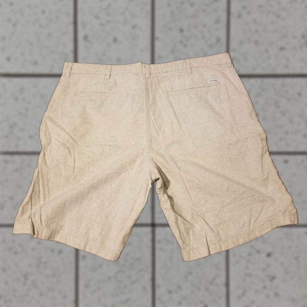 Calvin Klein Calvin Klein Mens Shorts Linen 38 Khaki Cotton Chino Size US 38 / EU 54 - 1 Thumbnail