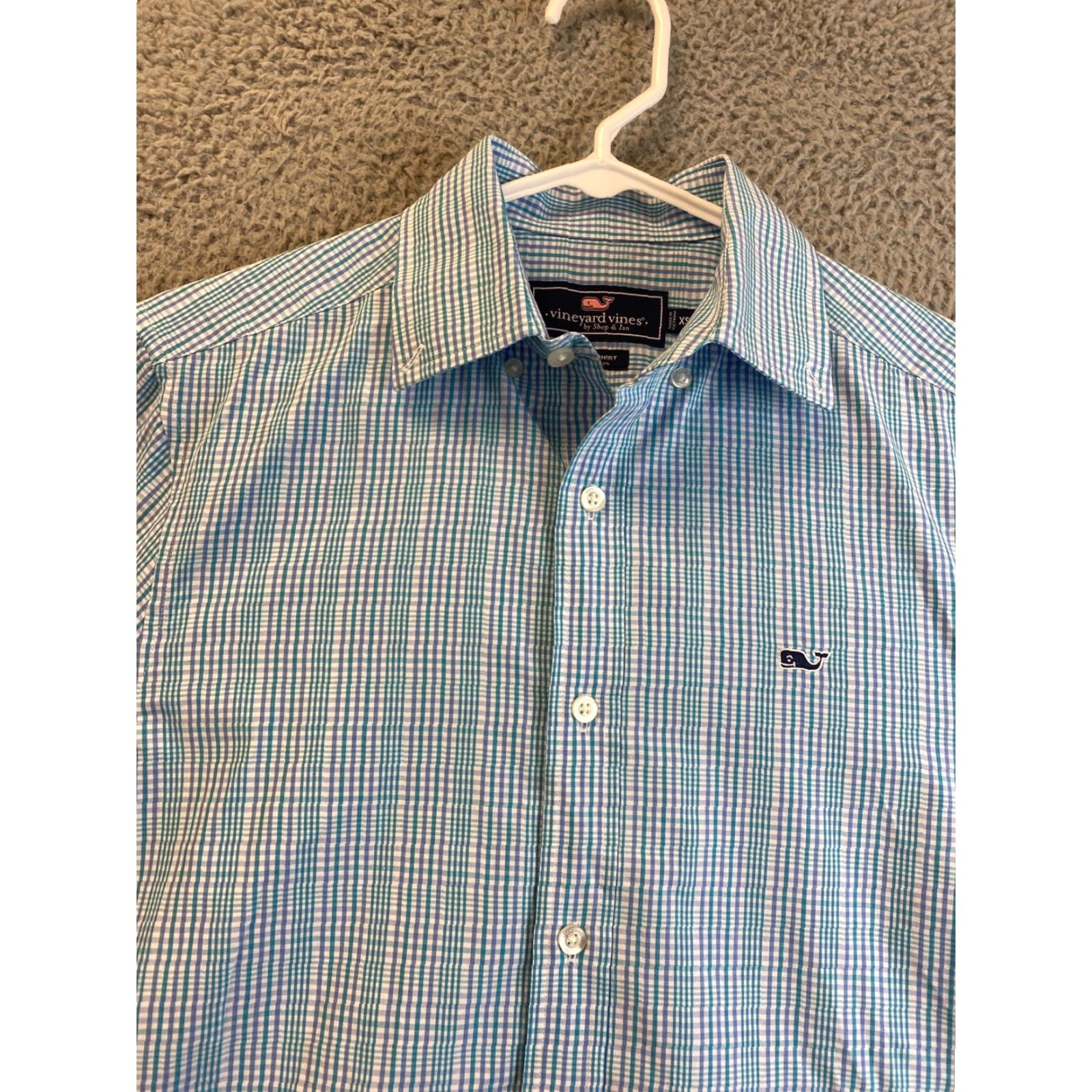 Vineyard Vines VINEYARD VINES Shirt Men XS Button-Up Long Sleeve Striped Blue Aqua New with Logo - Classic Fit Adults Mens Size US XS / EU 42 / 0 - 6 Thumbnail