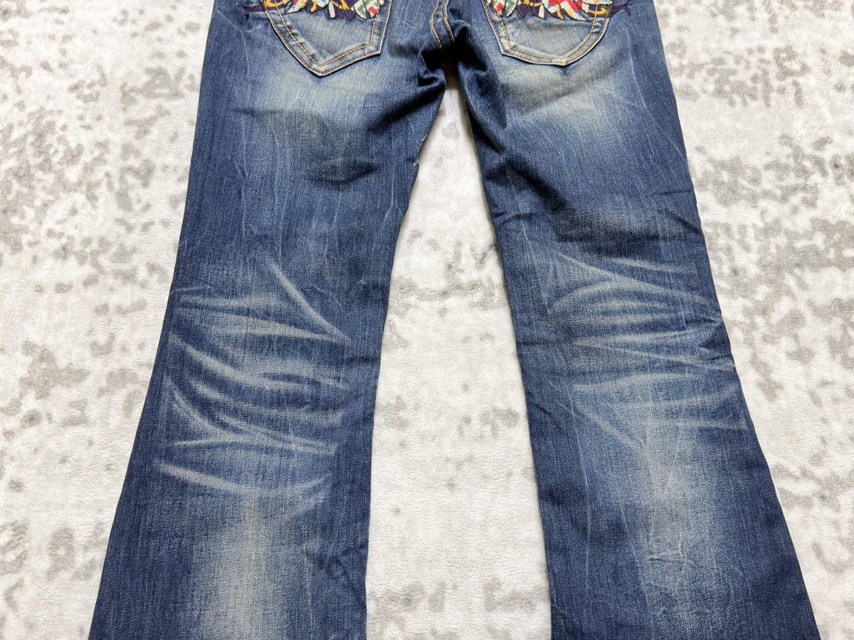 Hysteric Glamour Red Pepper Y2K Mud Wash Embroidered Wing Flare Bootcut Jeans Size US 28 / EU 44 - 11 Thumbnail