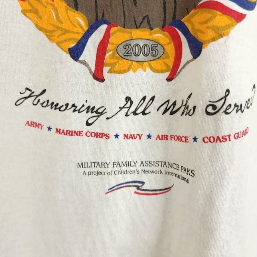 Fruit Of The Loom VINTAGE Veterans Day T Shirt Mens Size Large Y2K Bald Eagle American Flag Patriotic Shirt Size US L / EU 52-54 / 3 - 4 Thumbnail