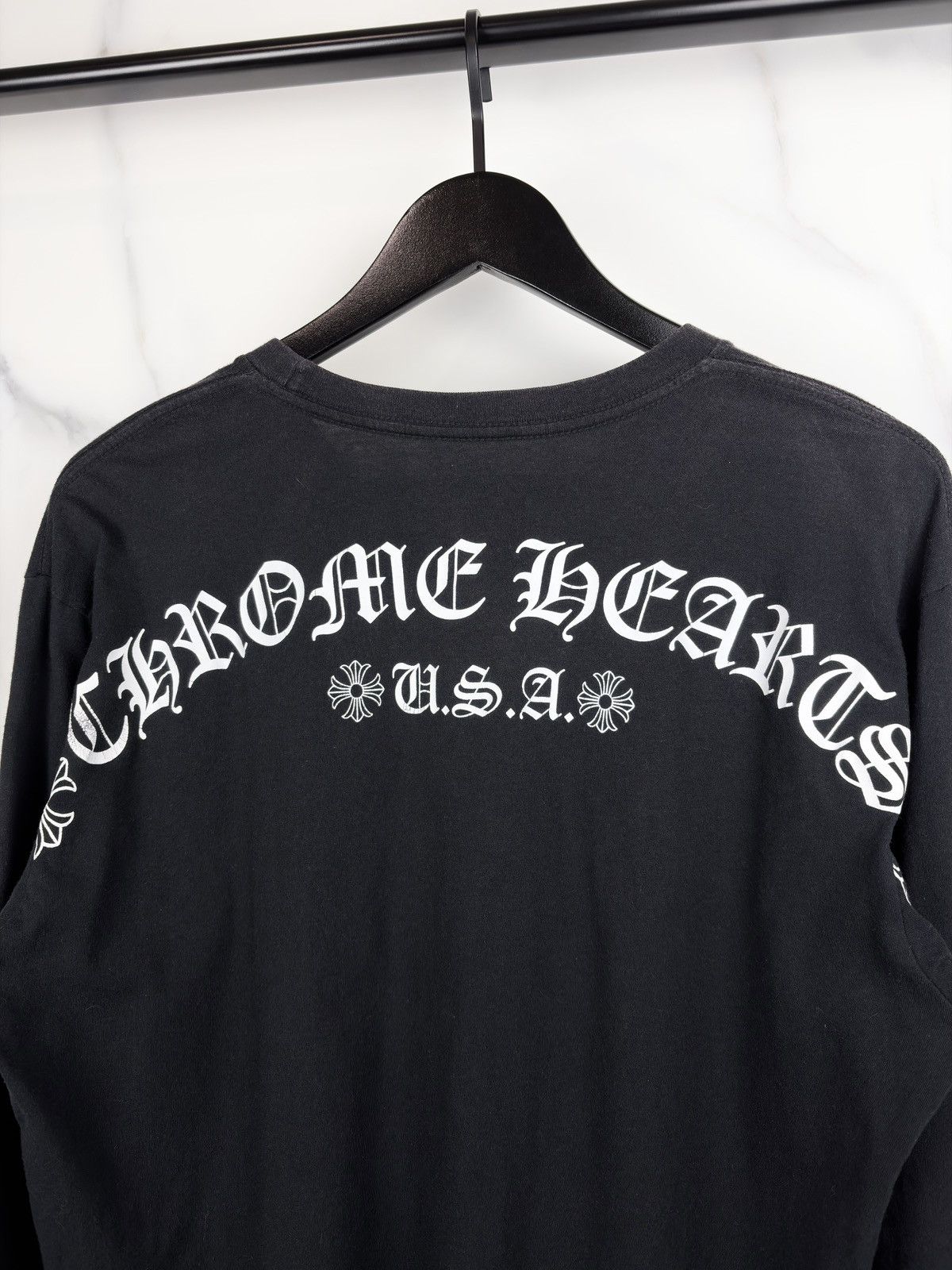 Chrome Hearts Chrome Hearts Back Logo Scroll Plus Longsleeve Tshirt Black Size US L / EU 52-54 / 3 - 3 Thumbnail