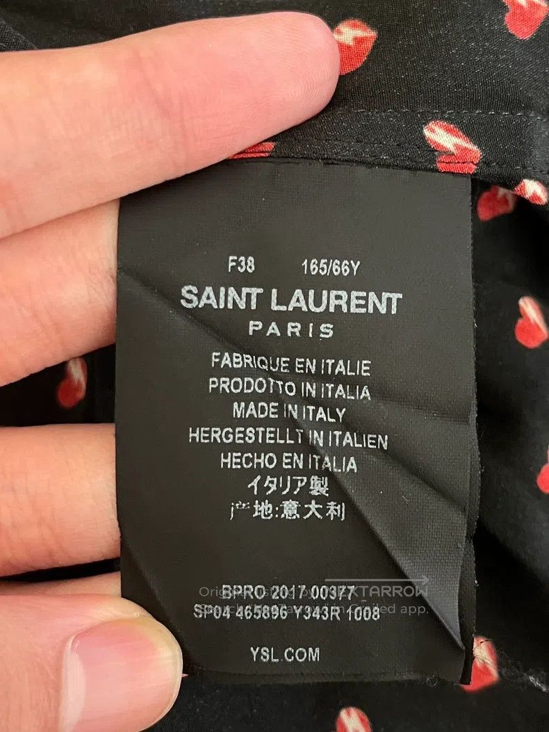 Saint Laurent Paris Saint Laurent Paris Heart Lightning Pattern Shirt Size XS / US 0-2 / IT 36-38 - 7 Thumbnail