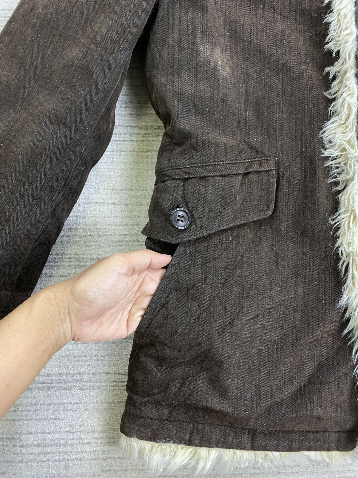 Le Grande Bleu (L.G.B.) × Nicole Club × Vintage Vintage Monsieur Nicole Corduroy Sherpa Coat Jacket Size US M / EU 48-50 / 2 - 8 Thumbnail