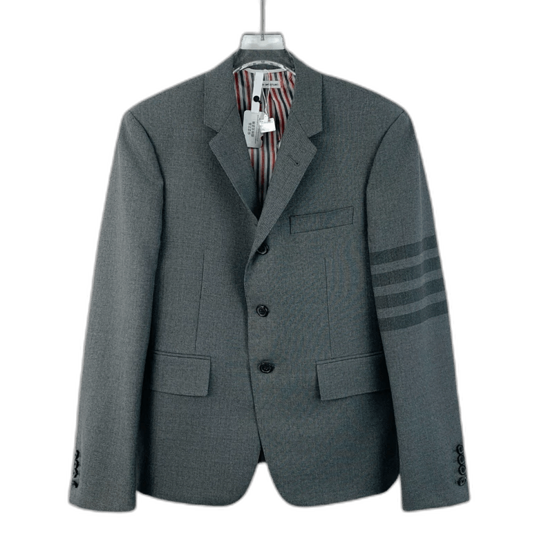 Thom Browne Thom Browne Gray Wool Single-Breasted Blazer Size US S / EU 44-46 / 1 - 1 Thumbnail