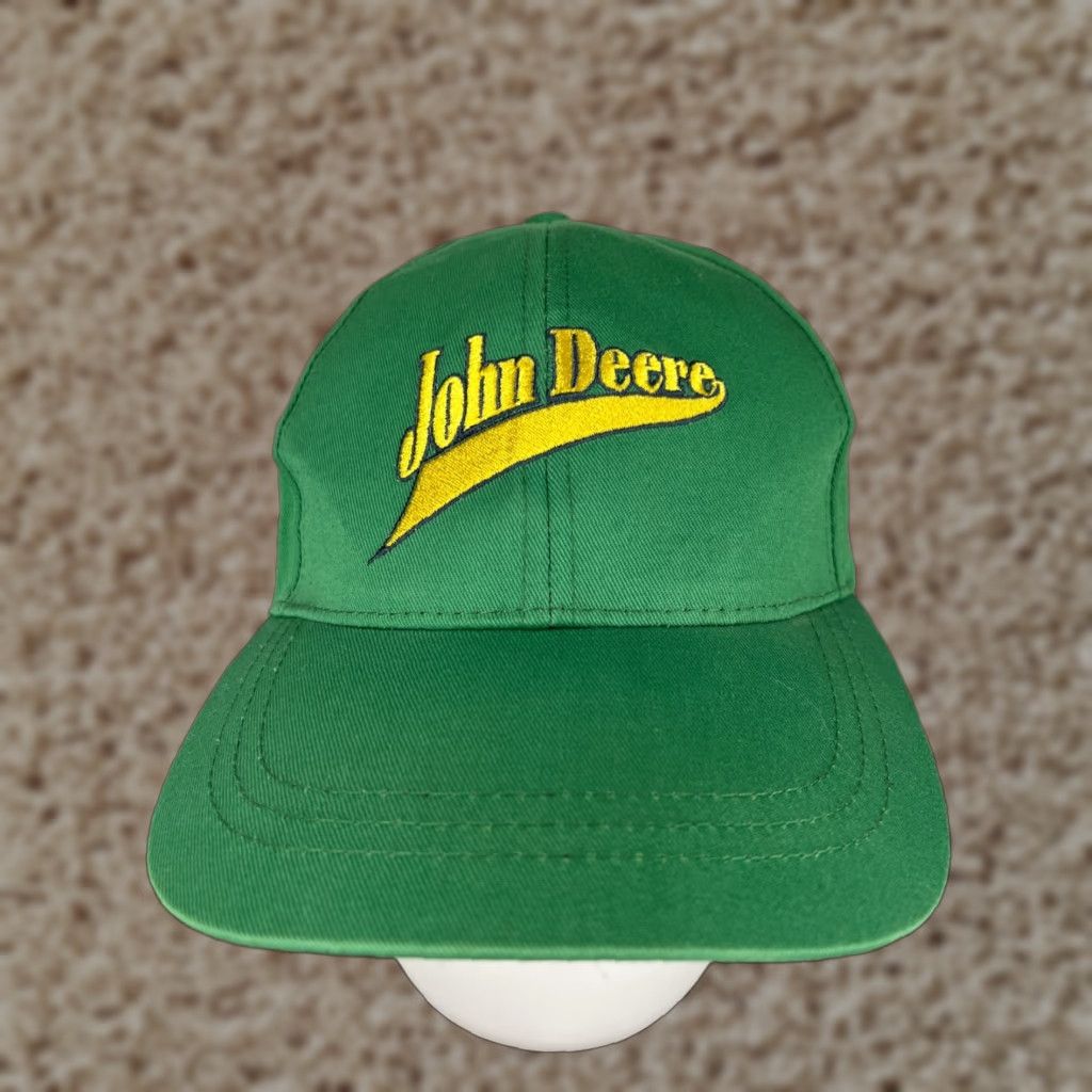 John Deere John Deere Hat Cap Strap Back Adult Green Yellow Tractors Equipment Farm F Size ONE SIZE - 1 Thumbnail