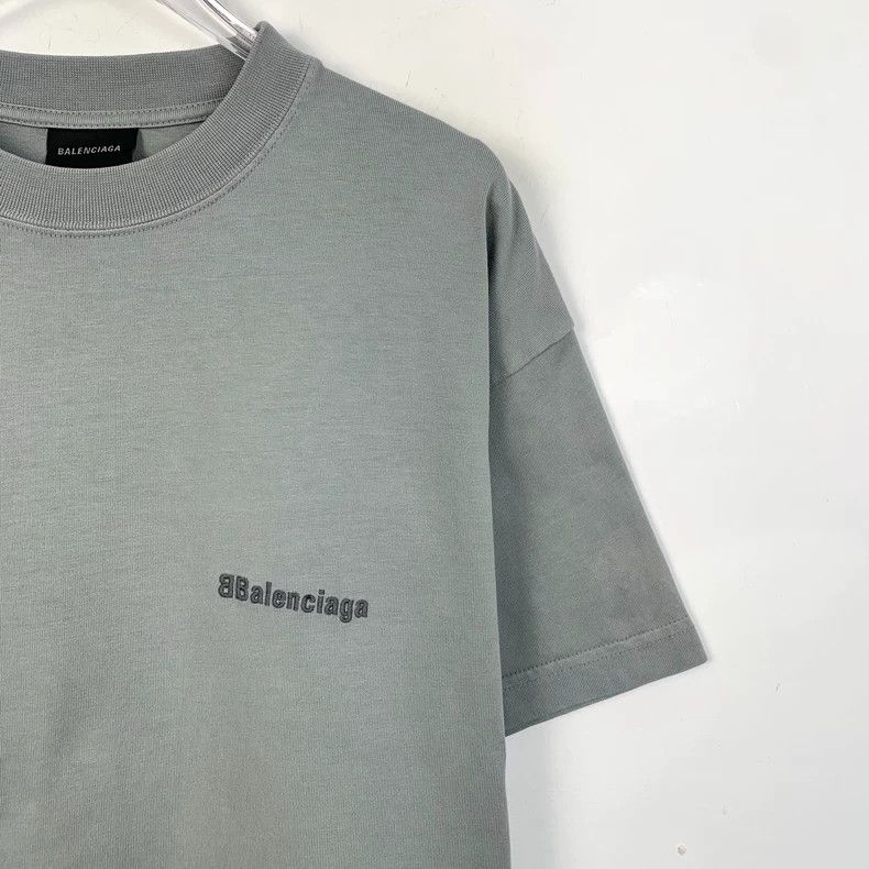 Other Balenciaga Grey logo monogram embroidered cotton crew neck Size XXS / US 00 / IT 34 - 3 Thumbnail