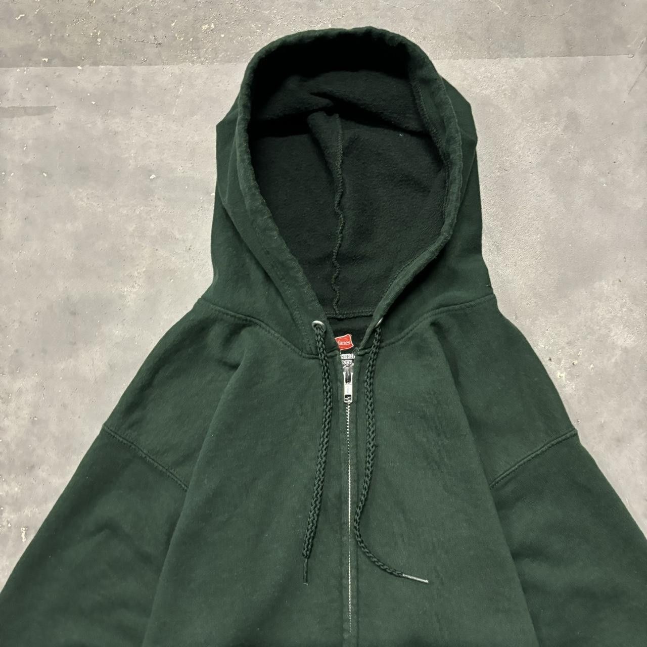 Russell Athletic × Vintage Crazy Vintage Y2K/2000s Forest Green Blank Russell Style Essential Zip Up Hoodie! Size S / US 4 / IT 40 - 2 Thumbnail