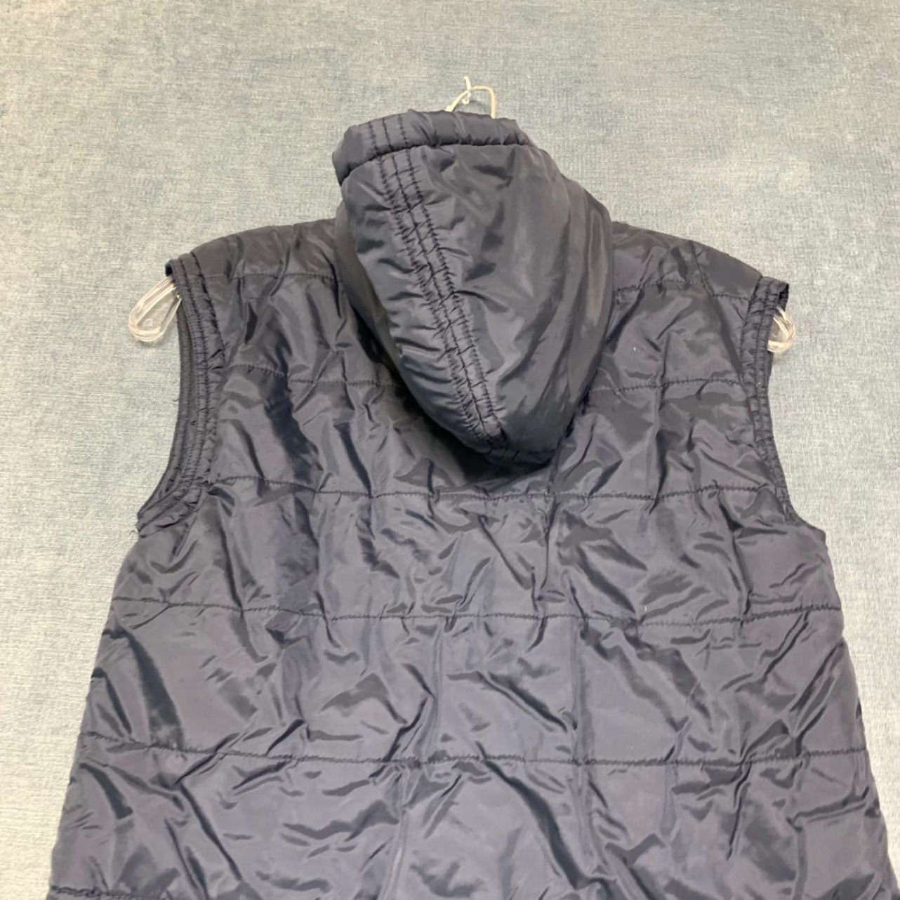 Wilson VINTAGE Wilson Puffer Vest Mens Small Navy Blue Nylon Sherpa Fleece Lined Quilted Hooded Size US S / EU 44-46 / 1 - 2 Thumbnail