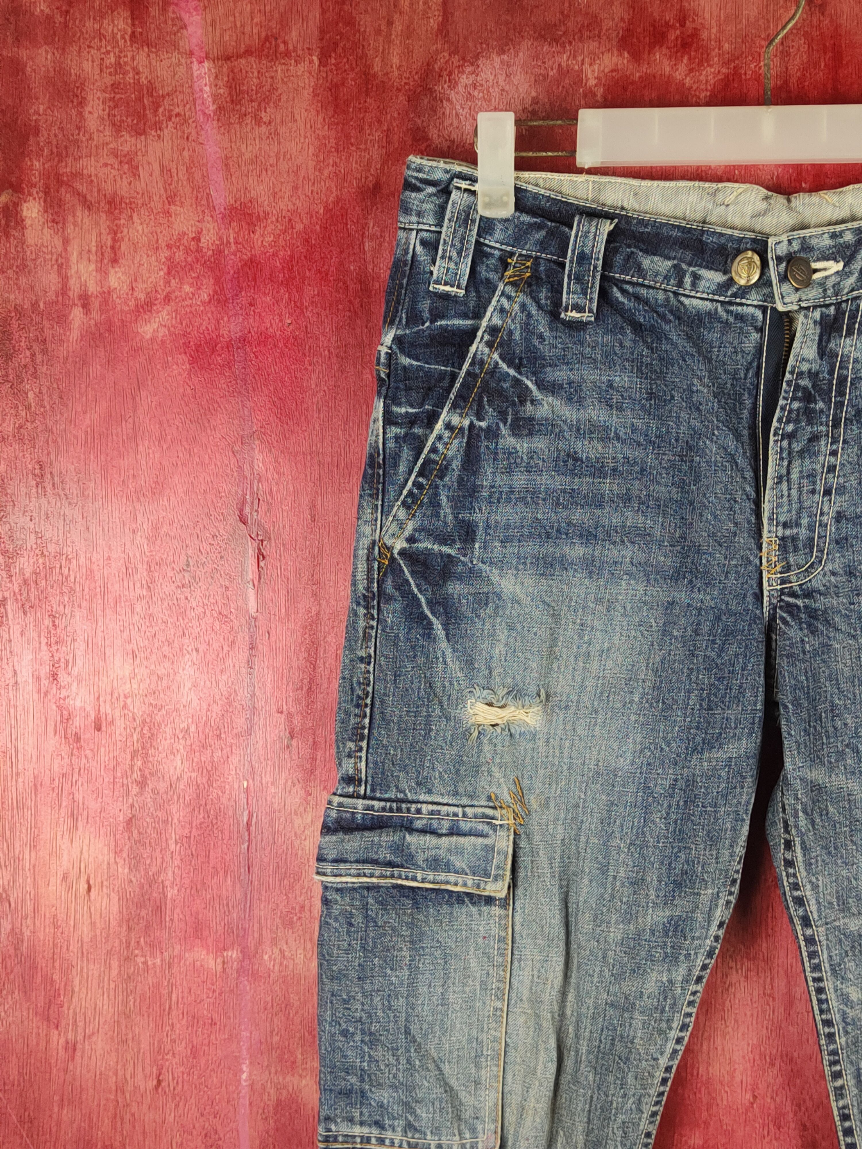 Dickies Dickies Dark Blue Distressed Ripped Jeans #S2365 Size US 30 / EU 46 - 3 Thumbnail