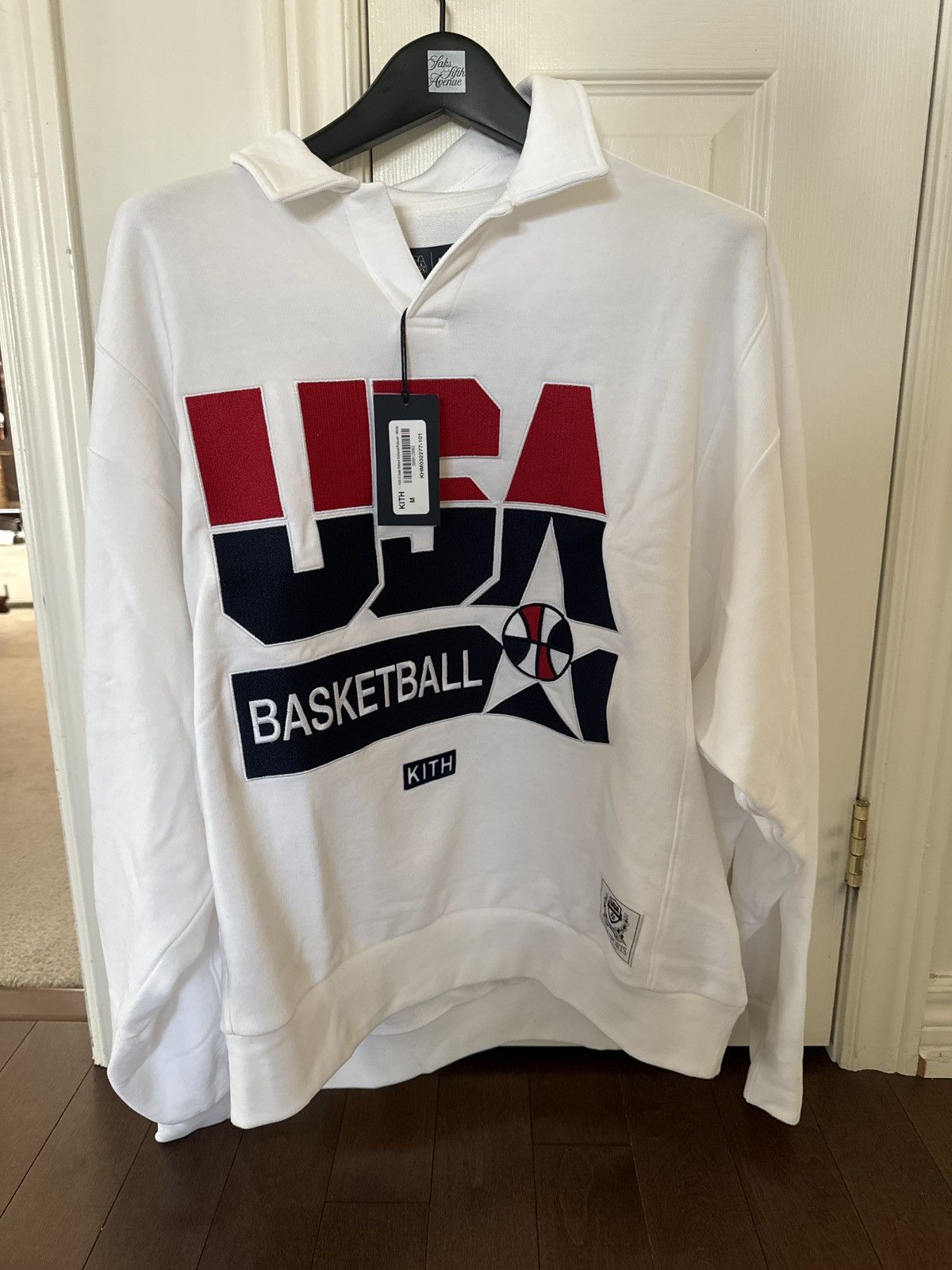 Kith × USA Olympics Kith for USA Basketball Nelson Collared Pullover - White Size US M / EU 48-50 / 2 - 1 Thumbnail