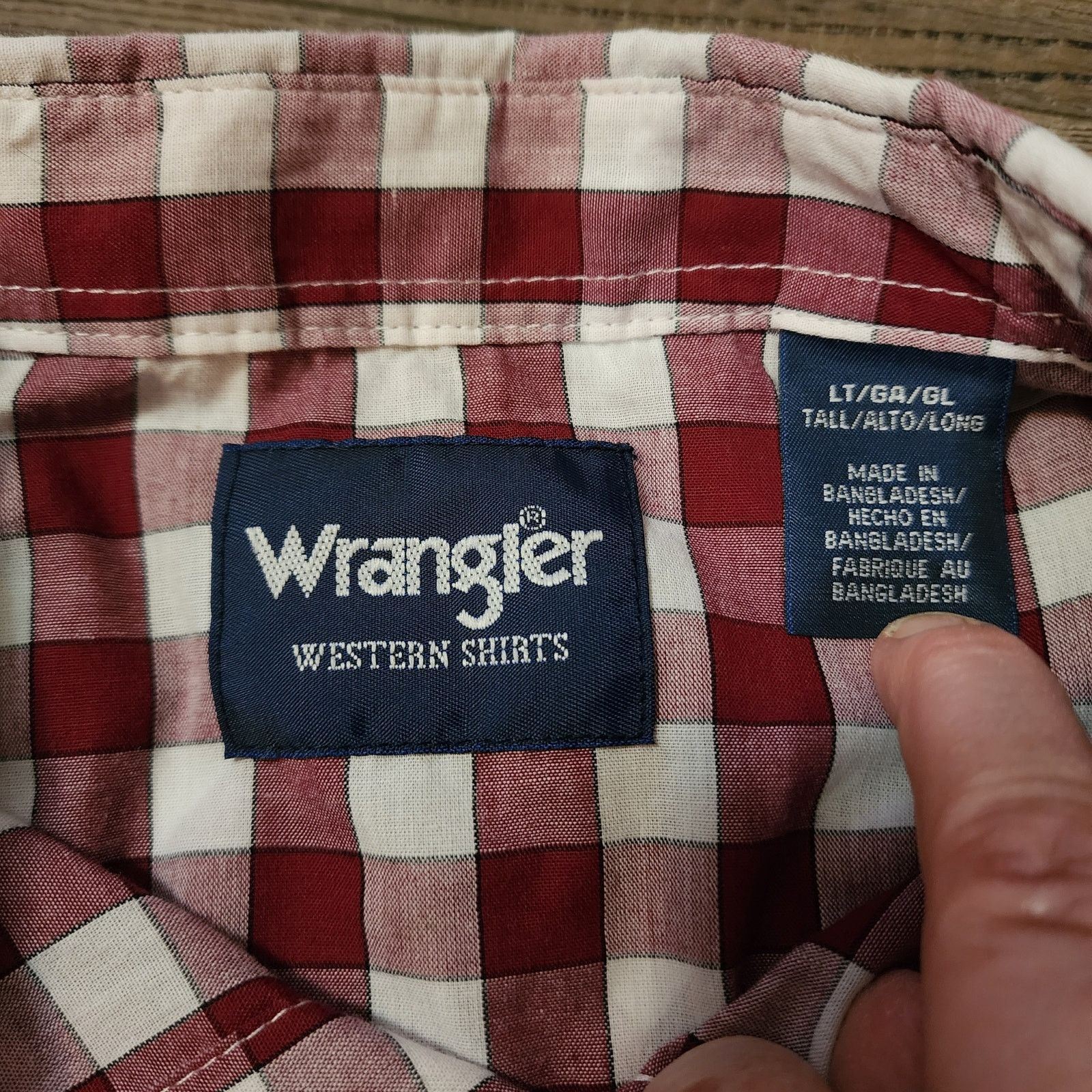 Wrangler Wrangler long sleeve plaid pearl snap men shirt size LT 2242 Size US L / EU 52-54 / 3 - 4 Thumbnail
