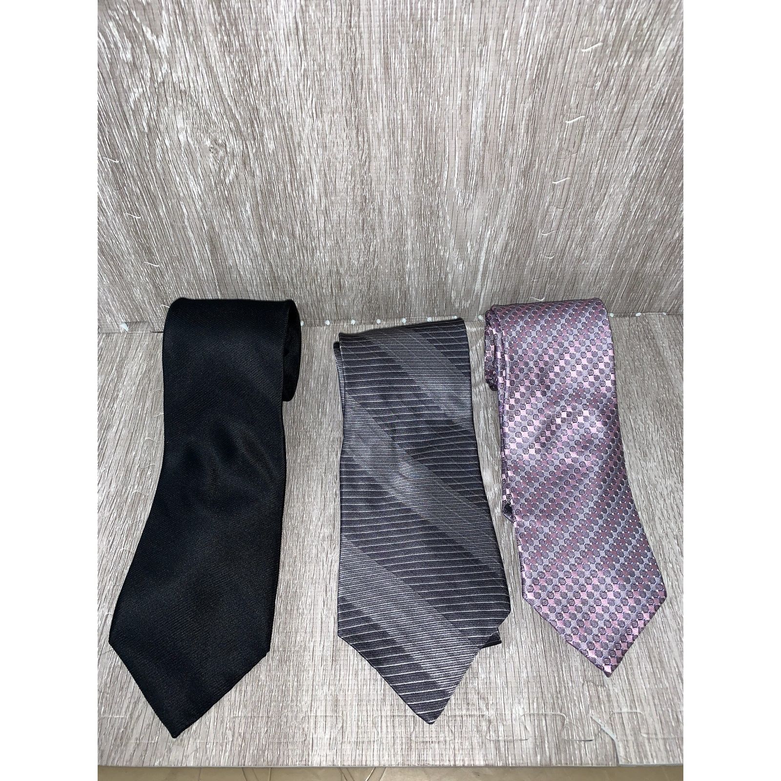 Van Heusen Van Heusen Men's Silk Tie Set 3pc Striped Designer Formal Size ONE SIZE - 1 Thumbnail