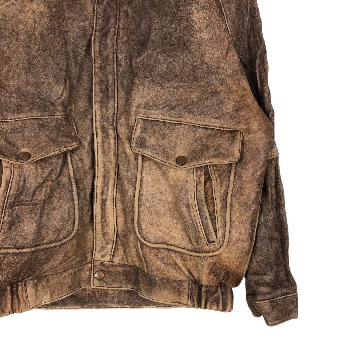 Japanese Brand 📌Vintage Bomber Leather Jacket Mink Fur Shearling Collar Size US M / EU 48-50 / 2 - 6 Thumbnail
