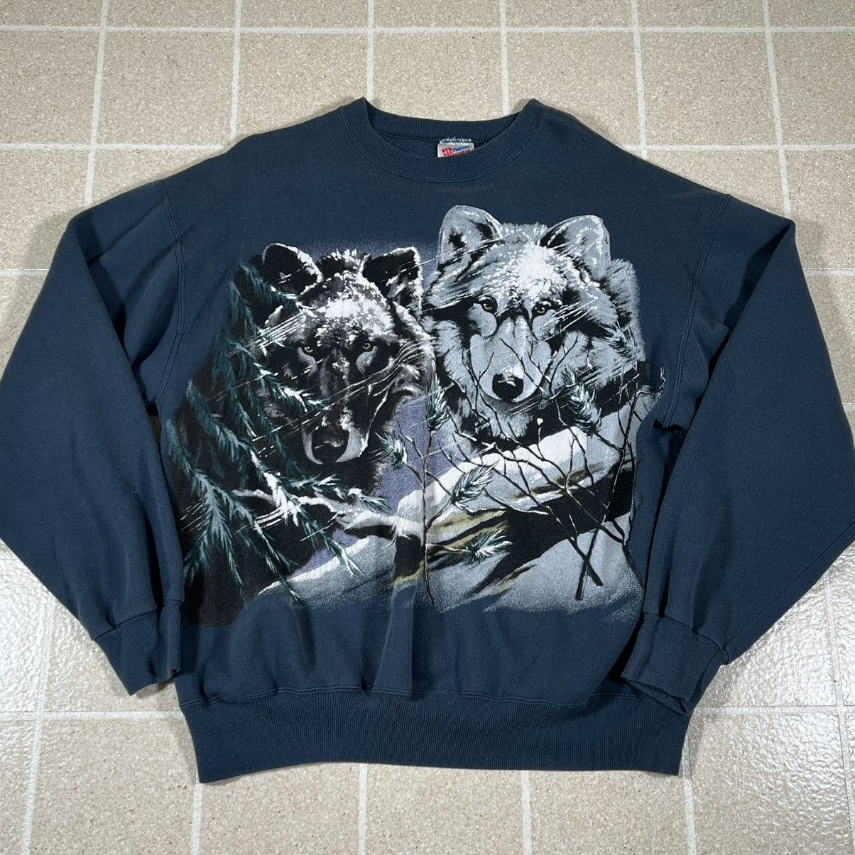 Vintage Wolf All Over Print Front Back Nature Sweatshirt Crewneck XL Size US XL / EU 56 / 4 - 1 Thumbnail