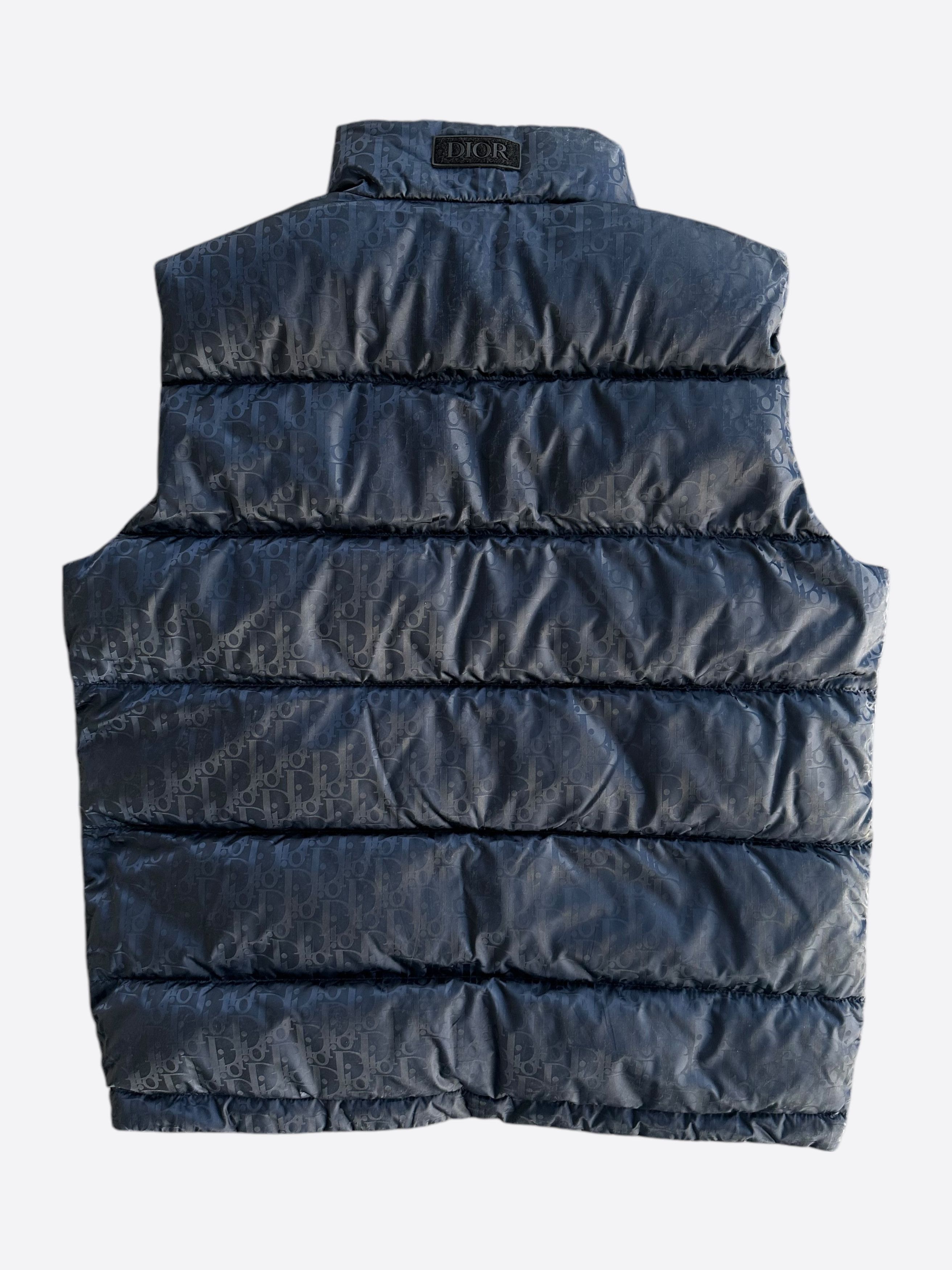 Dior Dior Navy Oblique Puffer Vest Size US XL / EU 56 / 4 - 2 Thumbnail
