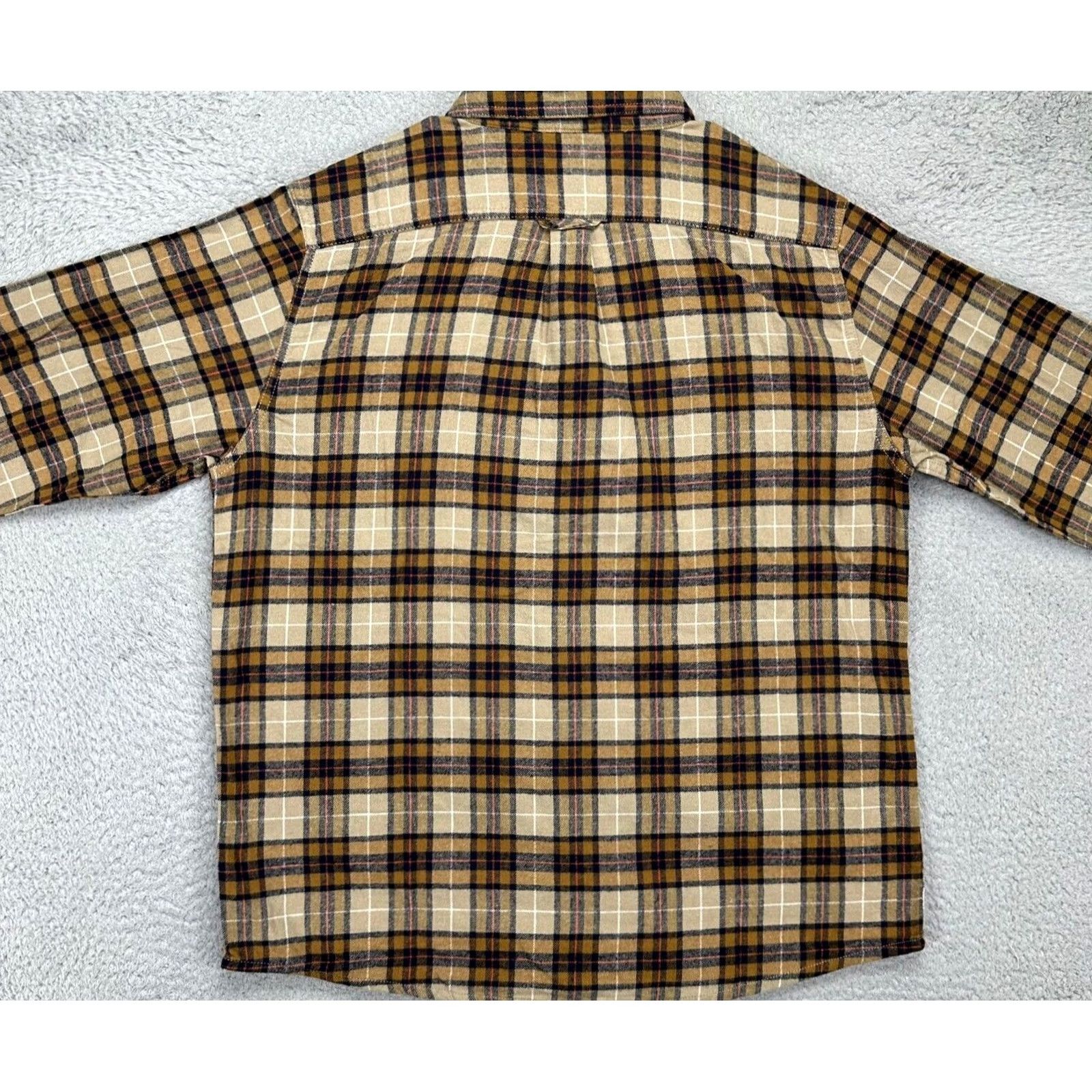 Eddie Bauer VINTAGE Eddie Bauer Shirt Mens Large Tan Plaid Bristol Flannel Button Up Long Sleeve NEW Size US L / EU 52-54 / 3 - 4 Thumbnail