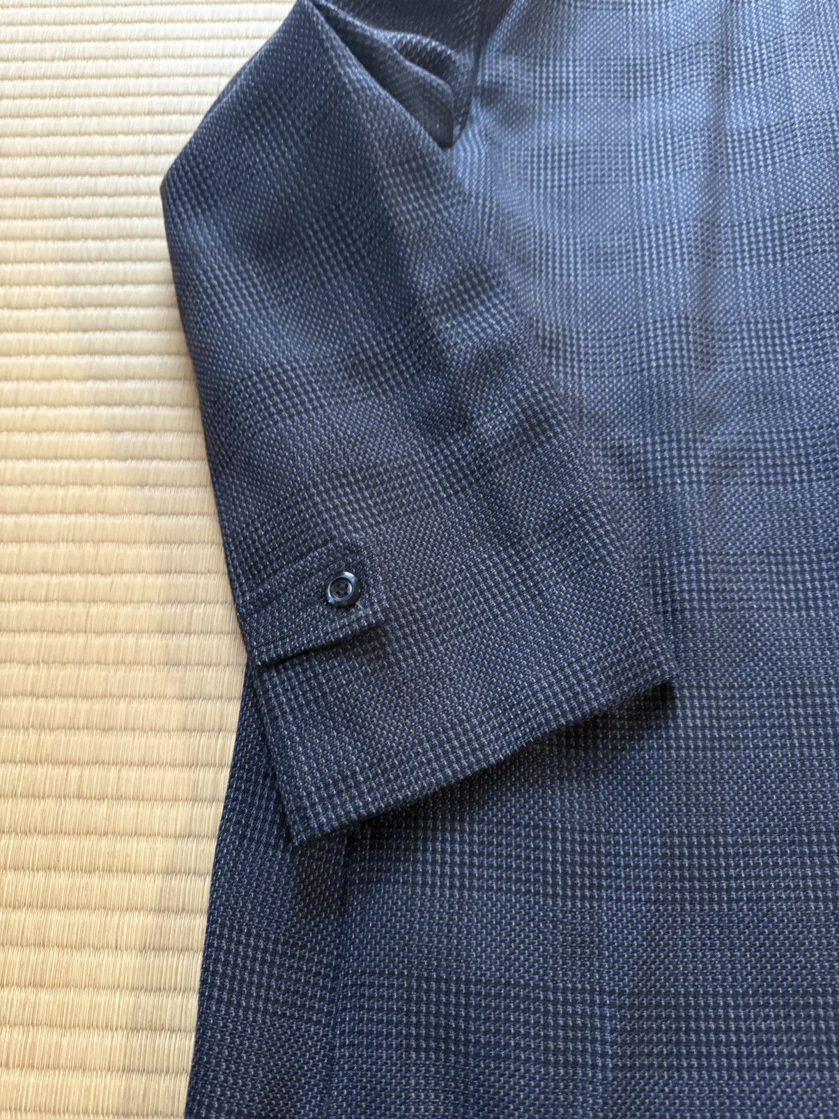 Other Vintage Japanese Wool Overcoat — Navy Micro-Check Size US XL / EU 56 / 4 - 5 Thumbnail