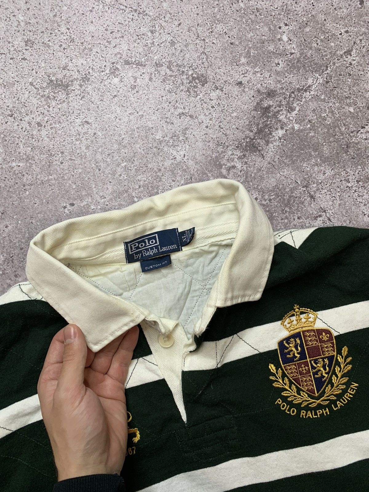 Polo Ralph Lauren × Rugby Ralph Lauren × Vintage Vintage Striped LongSleeve Rugby Polo Ralph Lauren Size US XL / EU 56 / 4 - 6 Thumbnail
