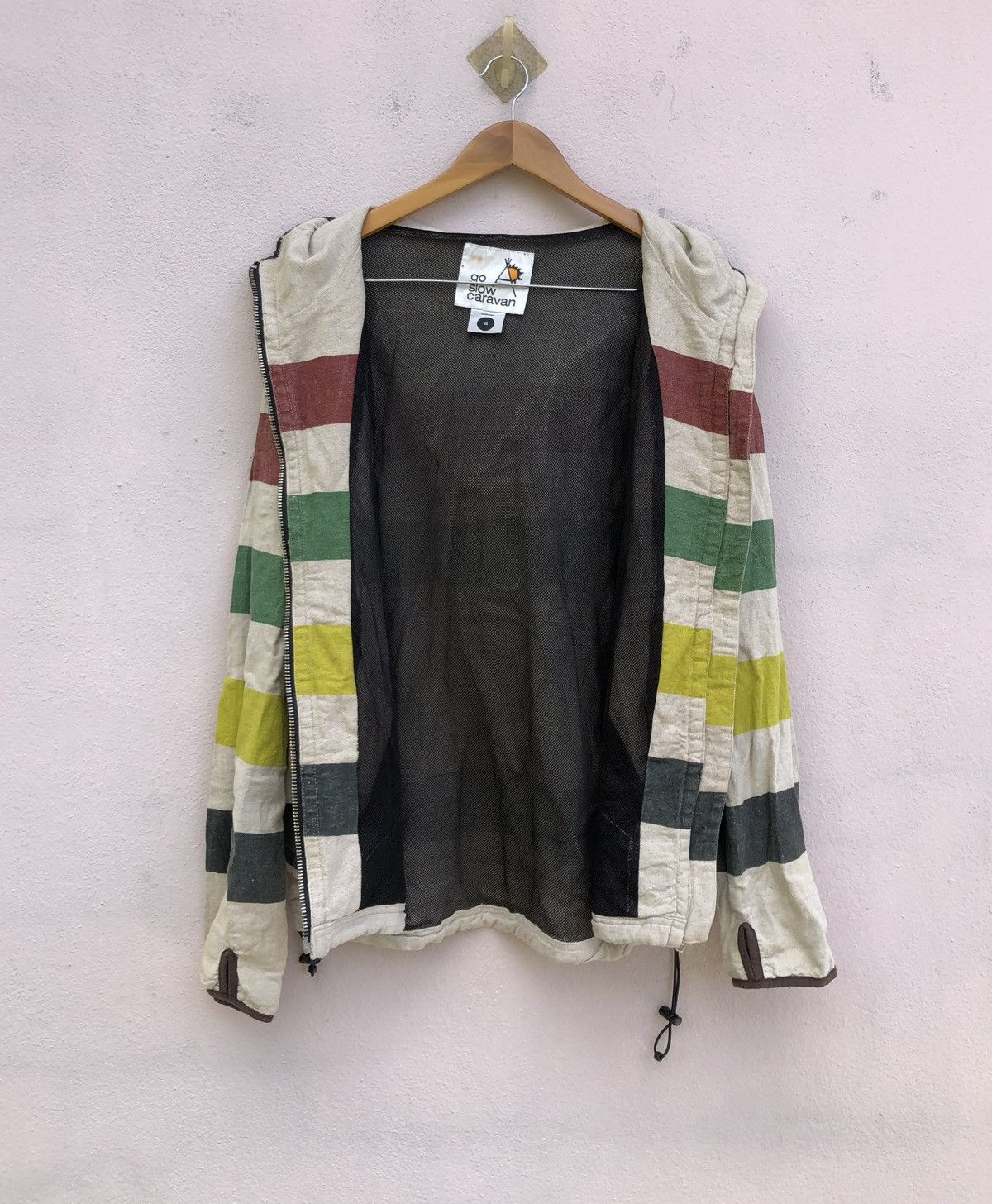 go slow caravan Go slow Caravan Hemp Stripe Hooded Jacket Size US M / EU 48-50 / 2 - 20 Thumbnail