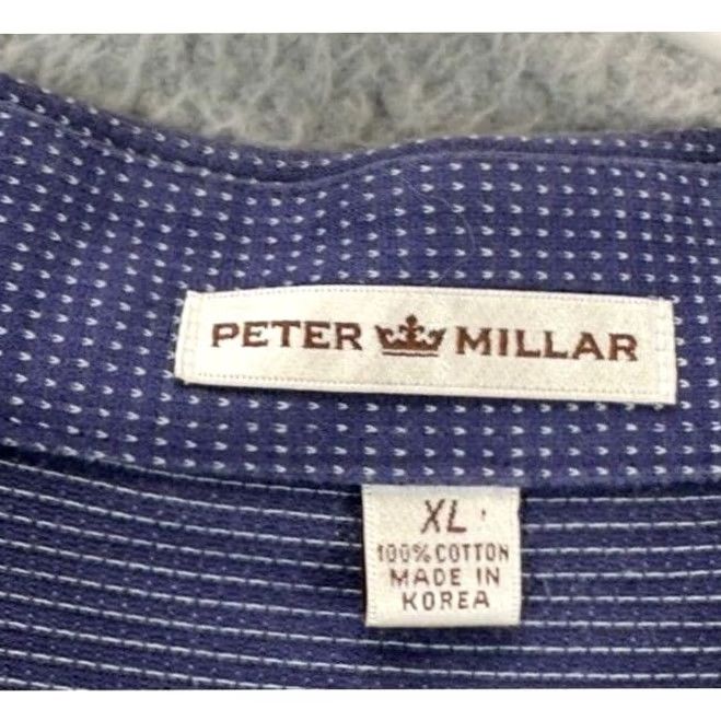 Peter Millar Peter Millar Polo Shirt Mens XL Purple Polka Dot Rugby Short Sleeve 100% Cotton Size US XL / EU 56 / 4 - 3 Thumbnail