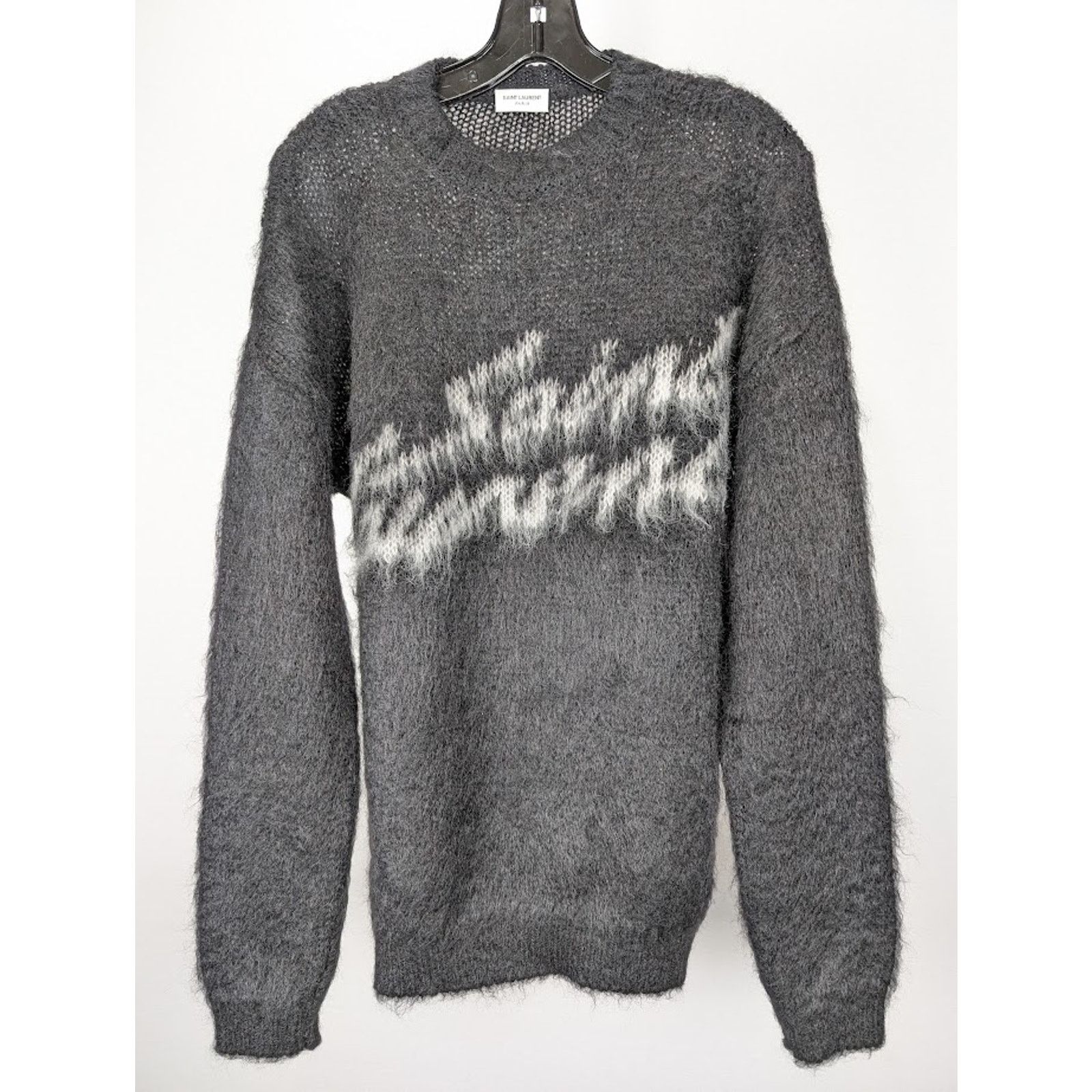Saint Laurent Paris o1rshd1 Jacquard Sweater in Noir/Naturel Size US M / EU 48-50 / 2 - 2 Thumbnail