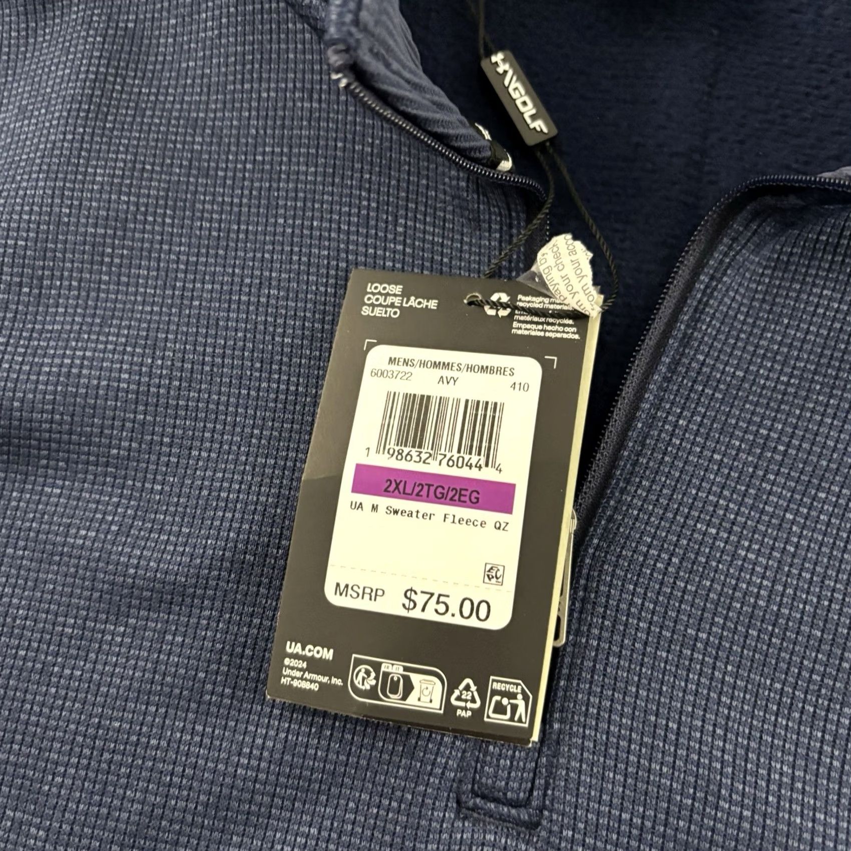 Under Armour Under armour Golf Pullover 1/4 Zip Sweater Fleece Jacket Mens 2XL Blue Size US XXL / EU 58 / 5 - 3 Thumbnail
