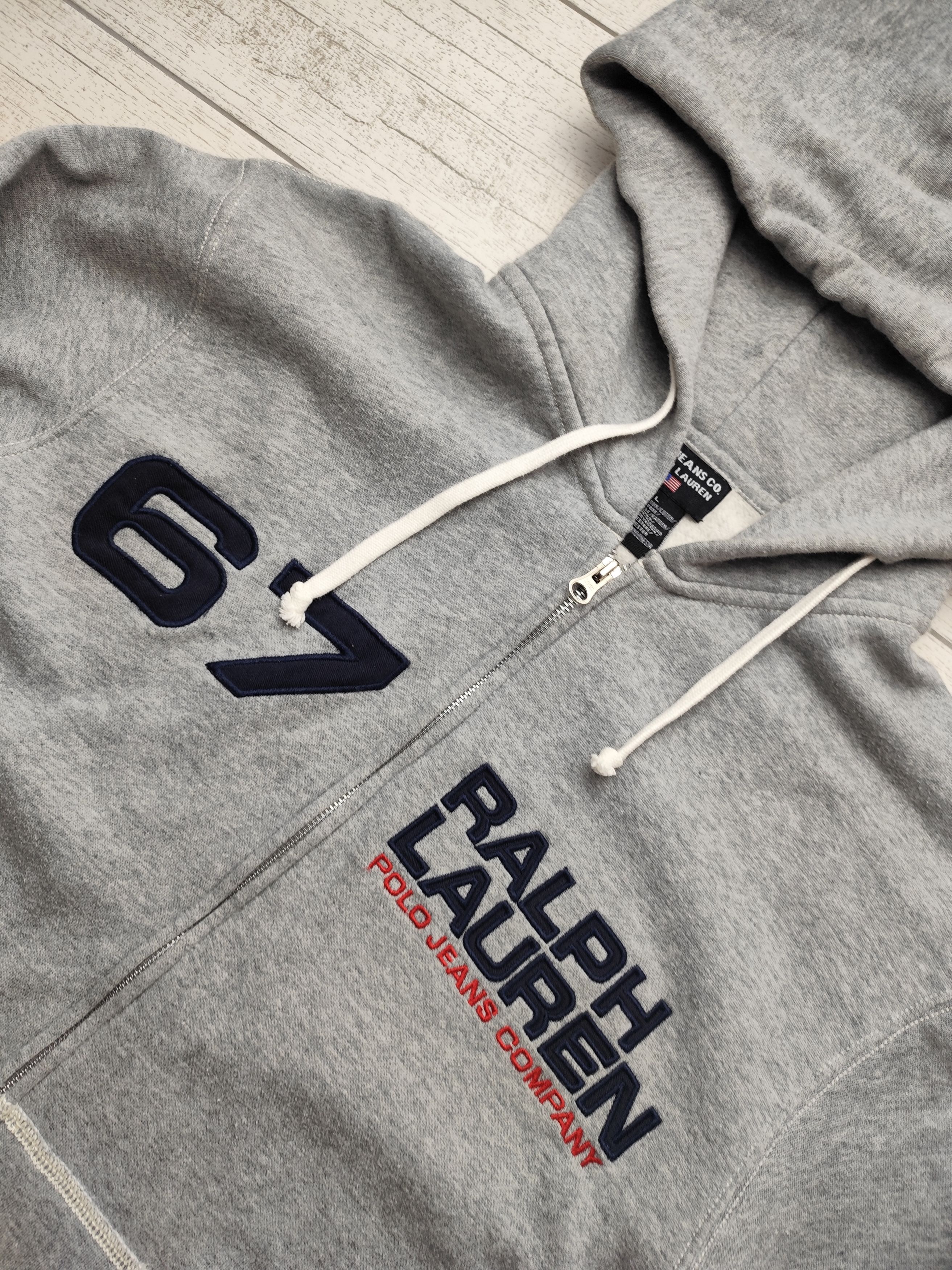 Polo Ralph Lauren Vintage streetwear Polo Ralph Lauren Gray Zip Hoodie Logo Size US L / EU 52-54 / 3 - 3 Thumbnail