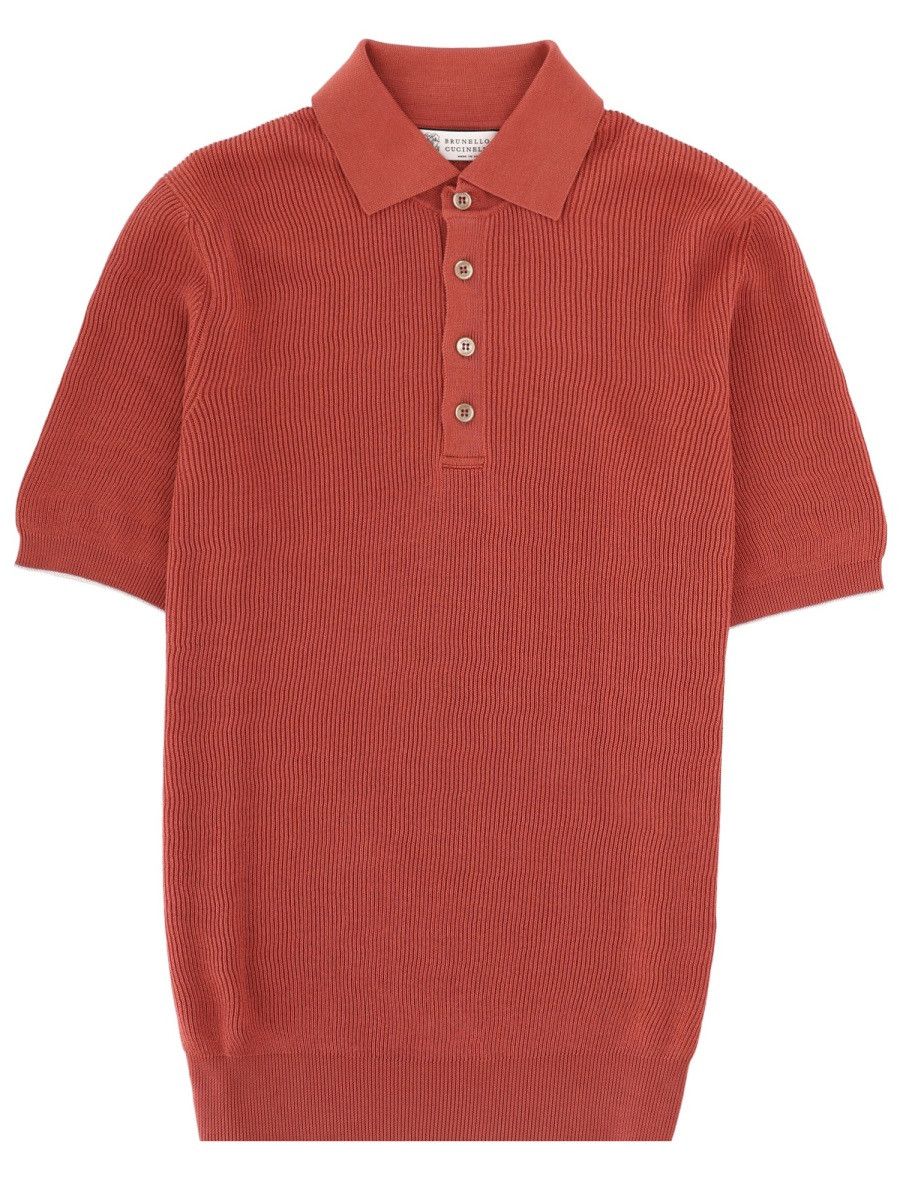 Brunello Cucinelli BRUNELLO CUCINELLI COTTON POLO - RED (IT 54) Size US XXL / EU 58 / 5 - 1 Thumbnail
