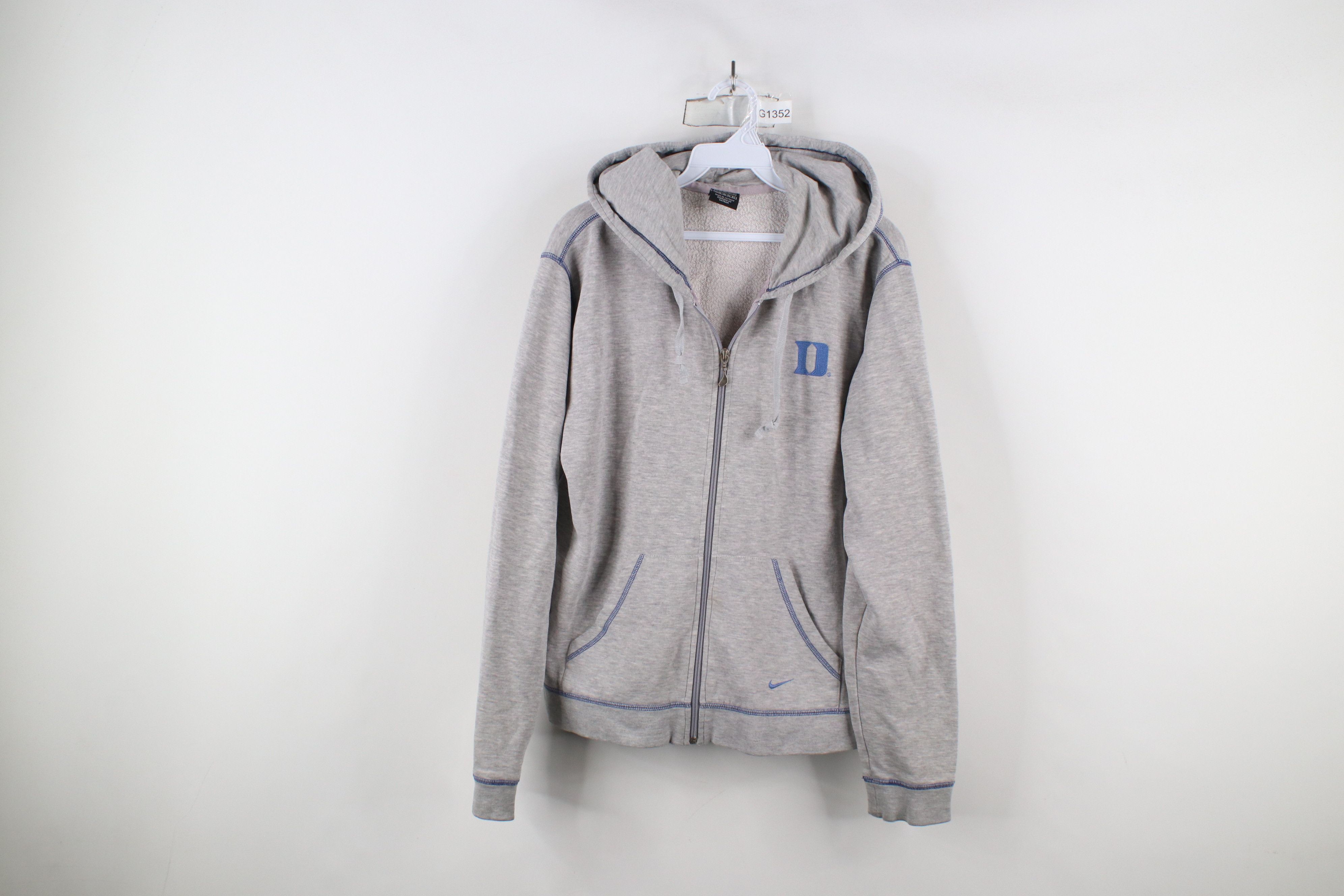 Nike × Vintage Vintage Y2K Nike Mini Swoosh Duke University Full Zip Hoodie Size XL / US 12-14 / IT 48-50 - 1 Thumbnail