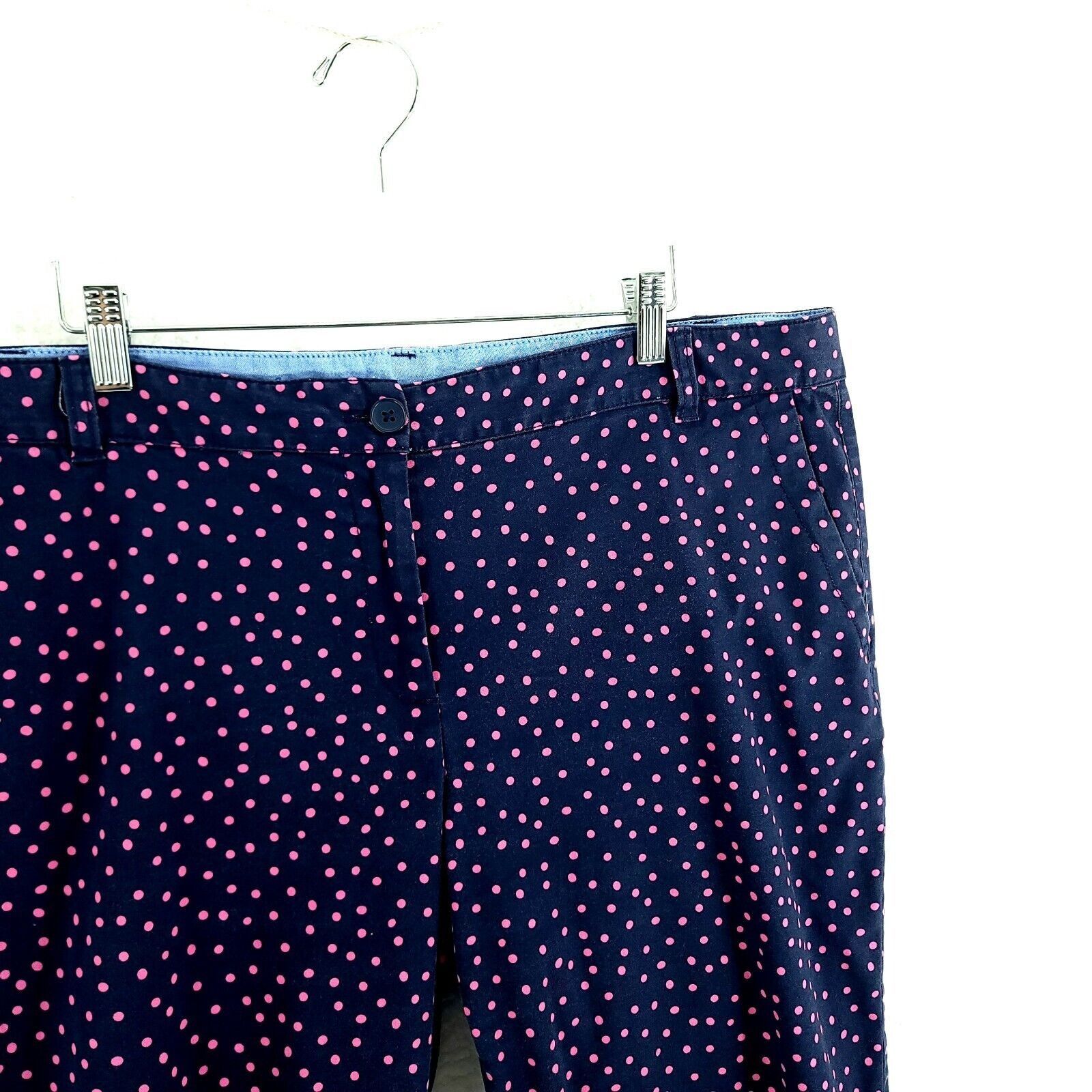 Talbots Talbots The Weekend Chino Blue Pink Polka Dot High Rise Pant Size 38" / US 16 / IT 52 - 2 Thumbnail